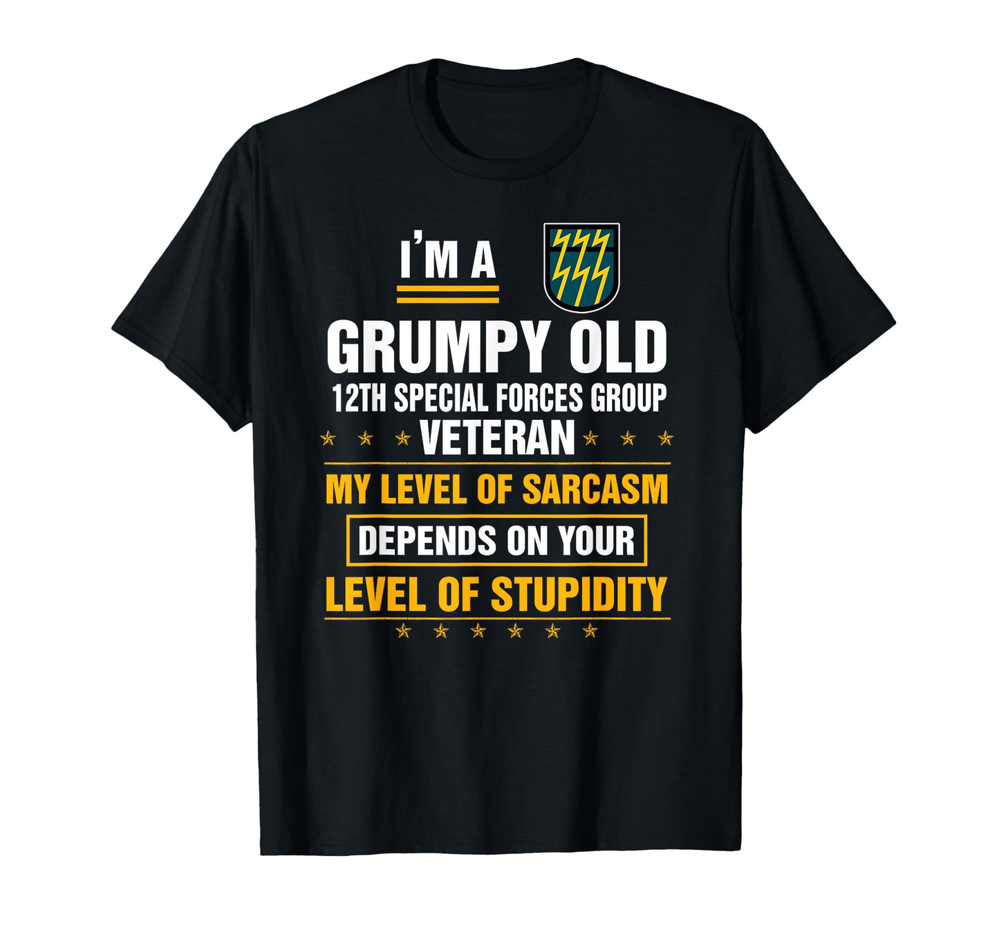 Grumpy Old 12Th Special Forces T-Shirt - Casual Everyday Wear for Adults - T-Shirt, Sweatshirt, Hoodie