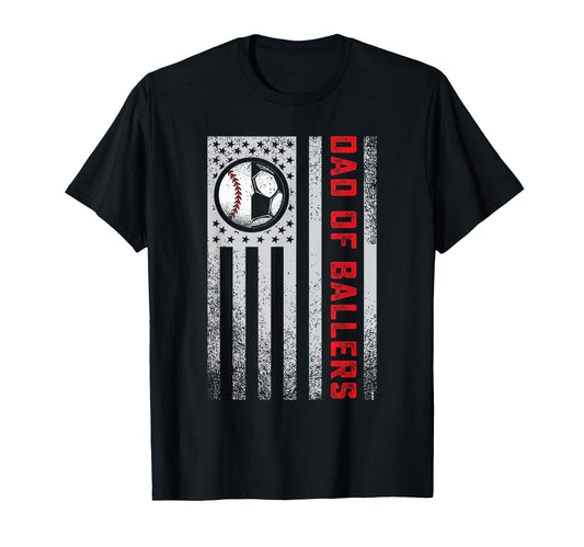 American Flag Dad Ballers Soccer T-Shirt - Unique Graphic for Adults - T-Shirt, Sweatshirt, Hoodie
