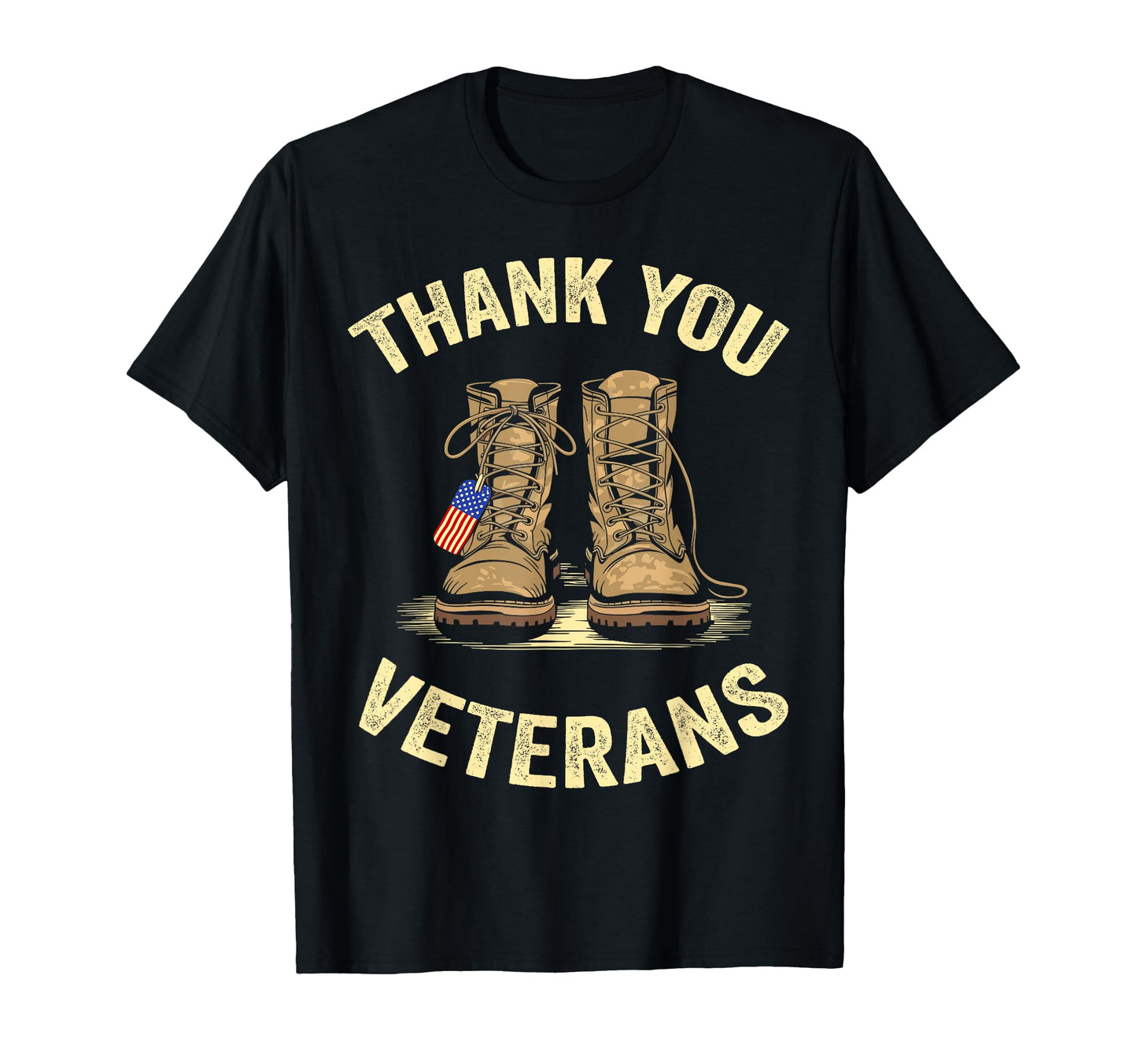 Thank You Veterans Patriotic Military Boot T-Shirt - Trendy Graphic Unisex - T-Shirt, Sweatshirt, Hoodie
