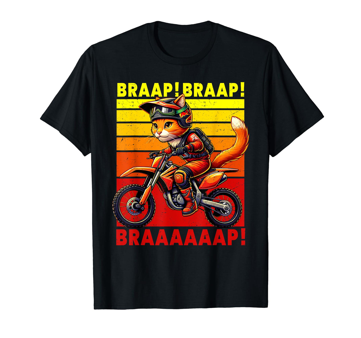Cat Dad Motocross Dirt Bike Braaap Enduro T-Shirt - Graphic Print Men Women - T-Shirt, Sweatshirt, Hoodie