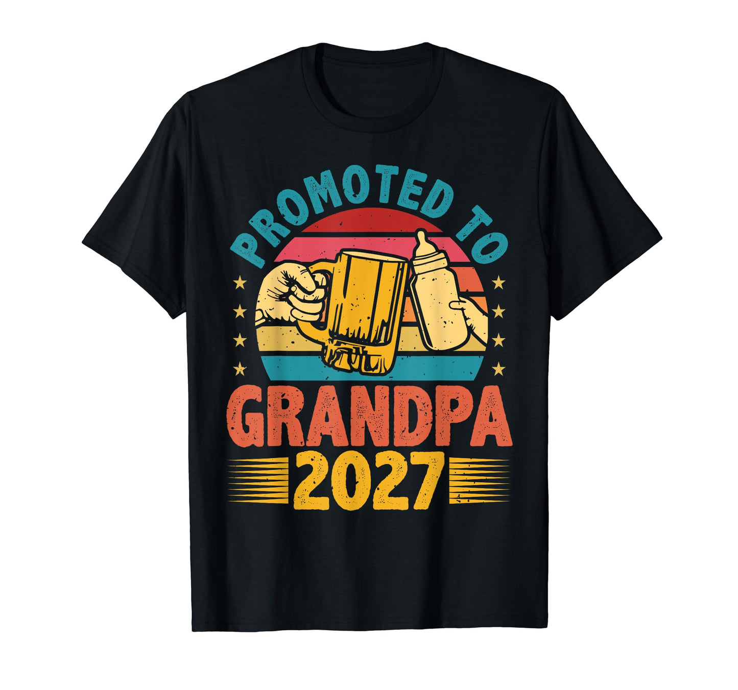 Promoted To Grandpa 2027 New Grandfather T-Shirt - Unique Graphic Unisex - T-Shirt, Sweatshirt, Hoodie