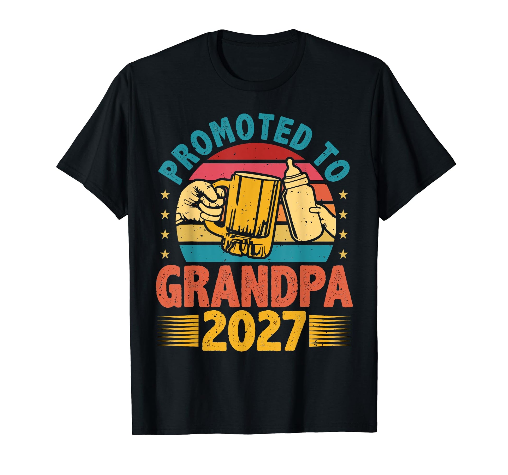 Promoted To Grandpa 2027 New Grandfather T-Shirt - Unique Graphic Unisex - T-Shirt, Sweatshirt, Hoodie
