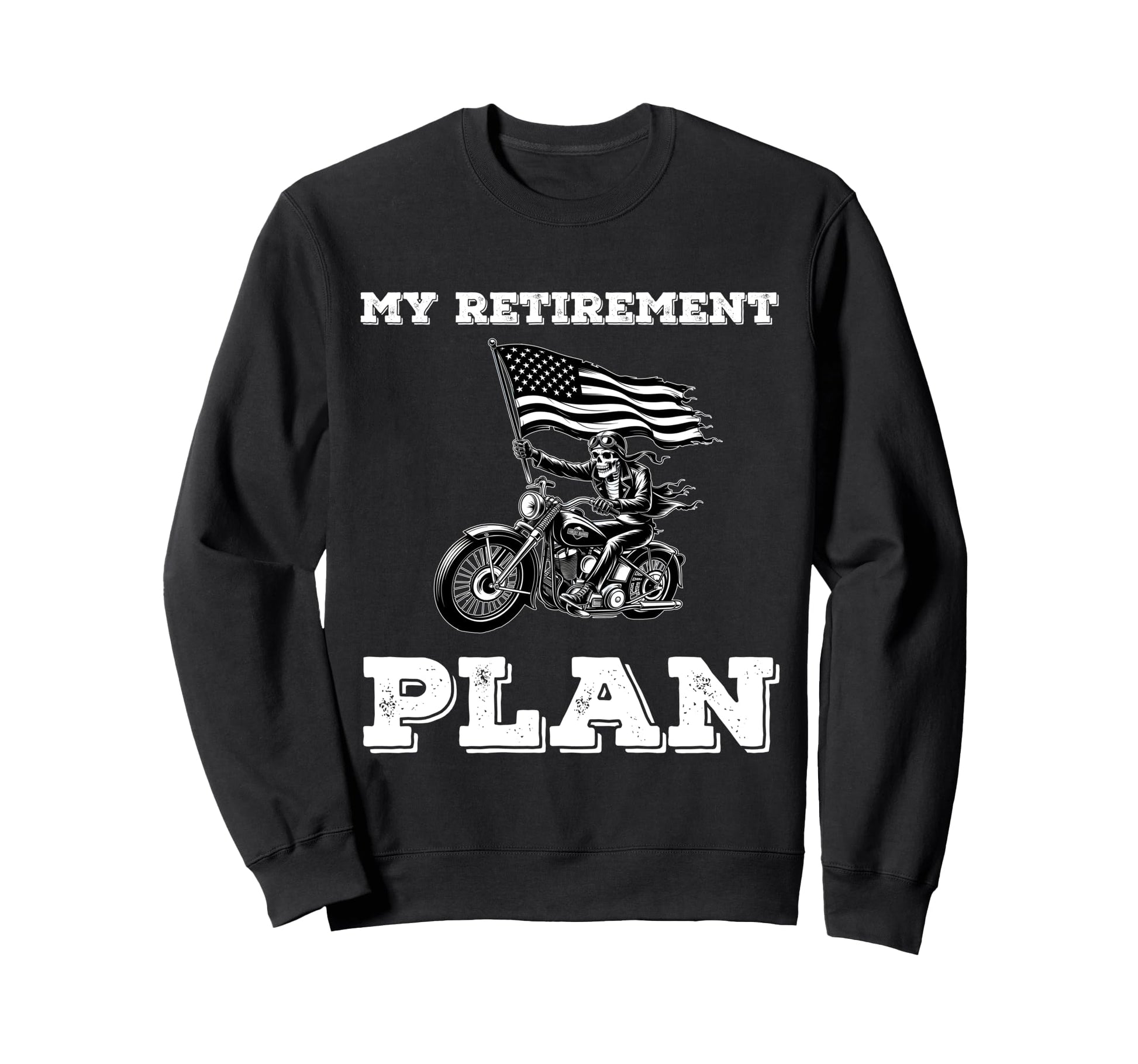 Skeleton Biker Motorcycle Dad Sweatshirt - Minimalist Print Men Women - T-Shirt, Sweatshirt, Hoodie
