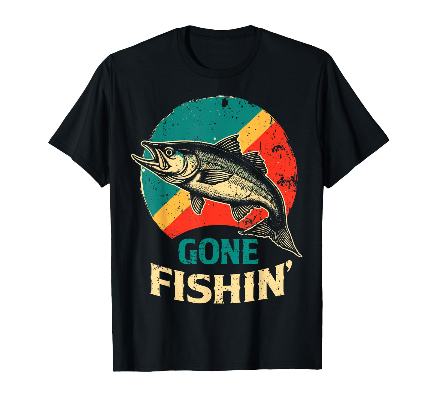 Bass Fisherman Gone Fishin Bass Fishing T-Shirt - Graphic Print Men Women - T-Shirt, Sweatshirt, Hoodie