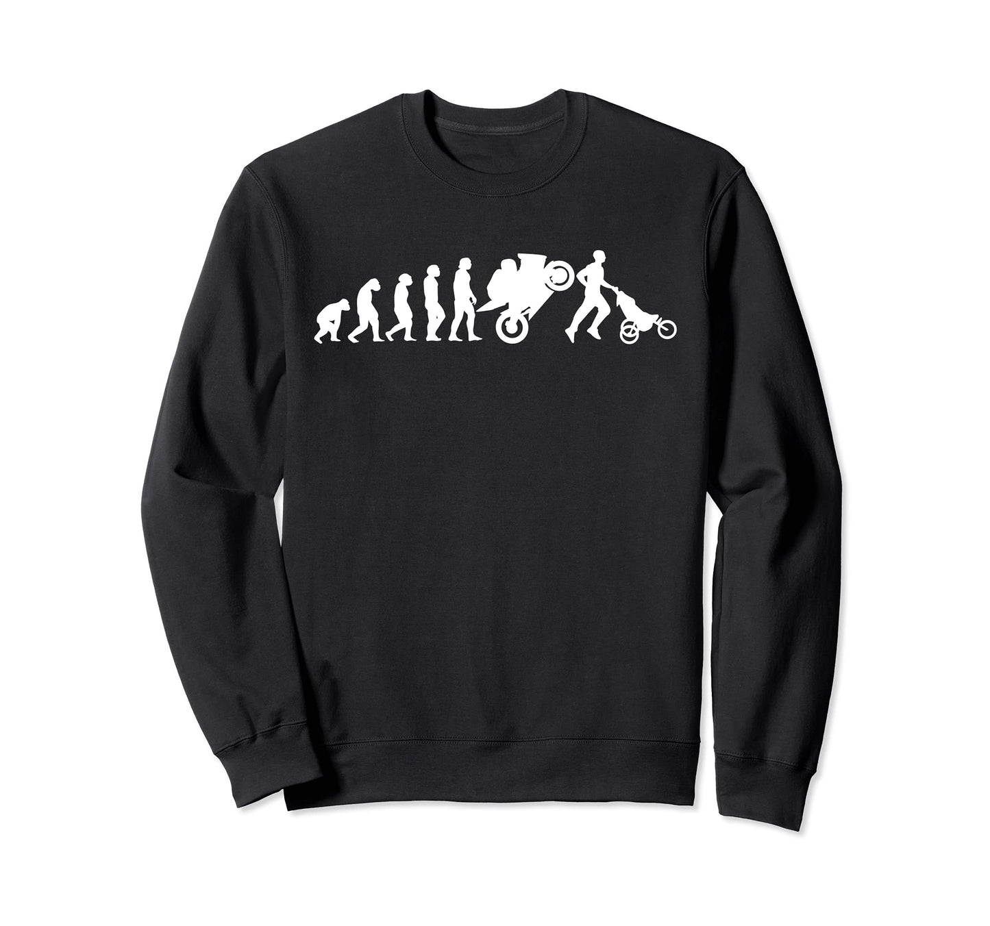 Biker Evolution Funny Dad Sweatshirt - Streetwear Style for Adults - T-Shirt, Sweatshirt, Hoodie
