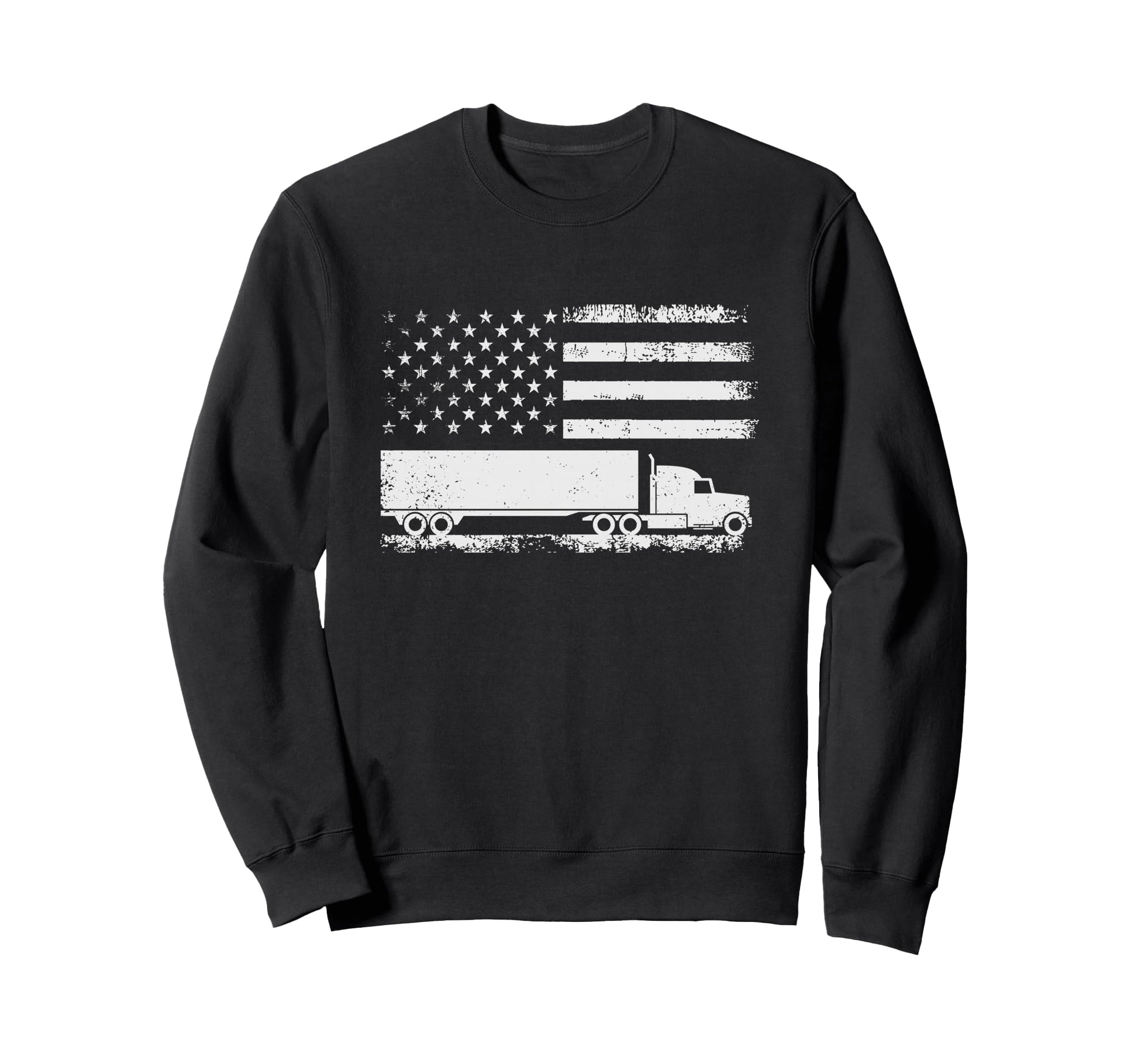 Us American Flag Semi Truck Driver Sweatshirt - Trendy Graphic for Adults - T-Shirt, Sweatshirt, Hoodie