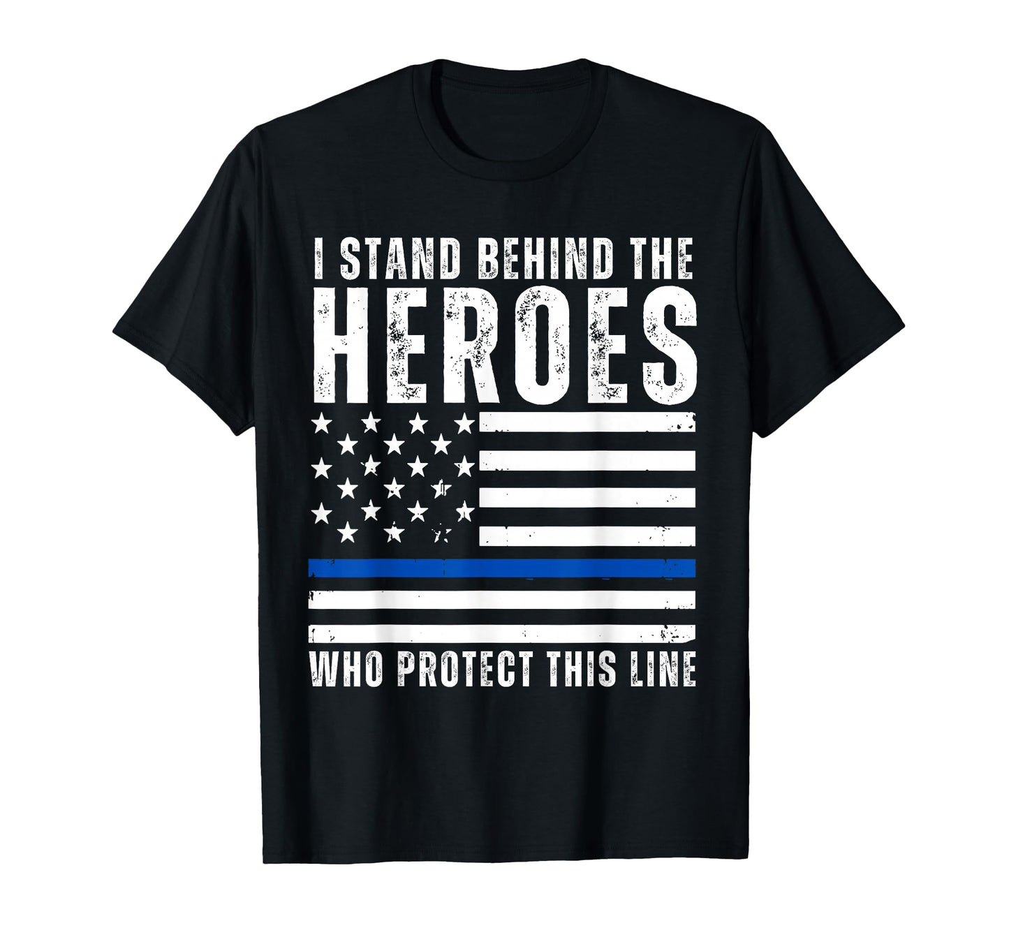 Thin Line American Blue Us Flag T-Shirt - Streetwear Style for Adults - T-Shirt, Sweatshirt, Hoodie