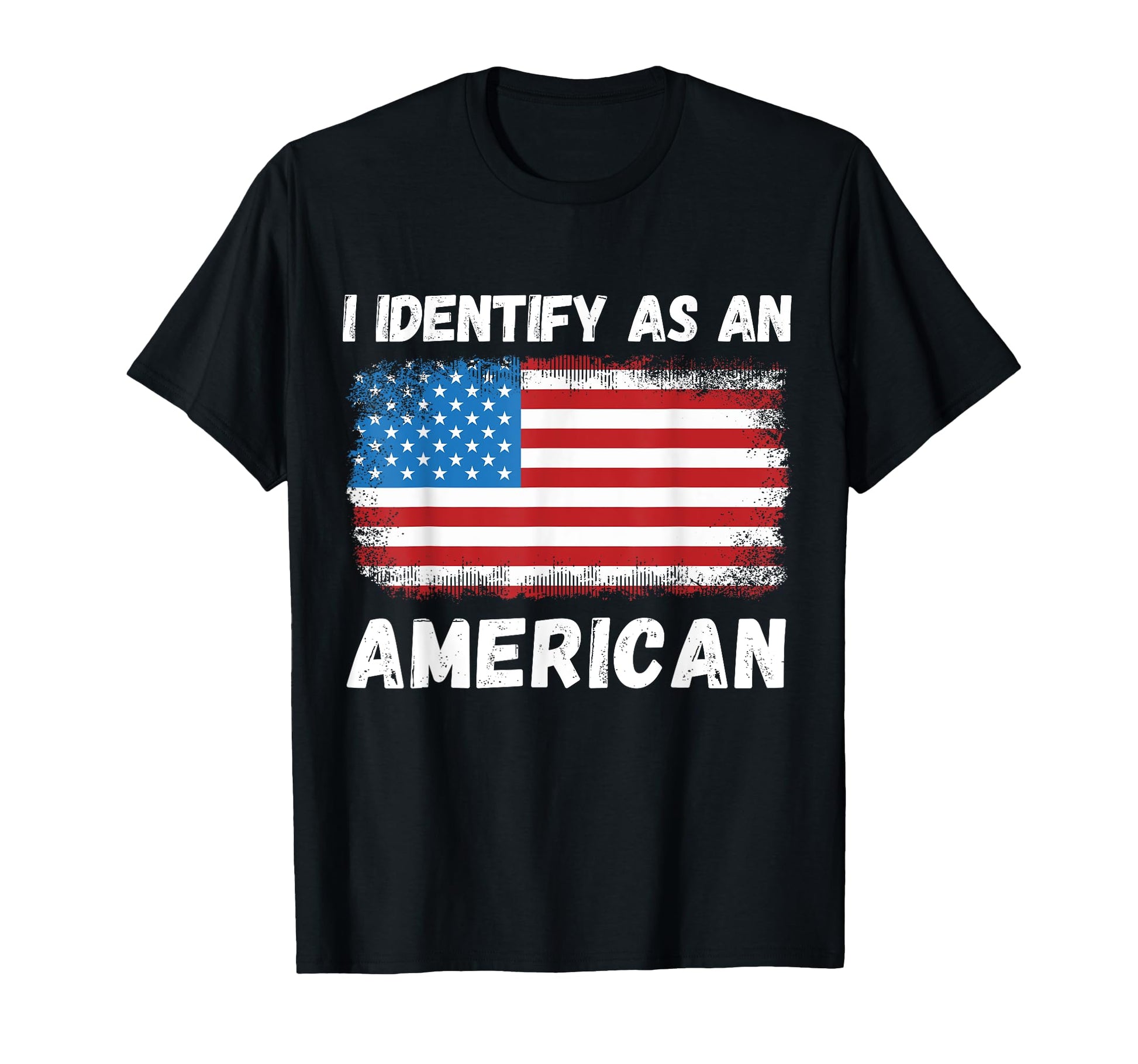 I Identify As American 4Th July Usa Flag T-Shirt - Minimalist Print Unisex - T-Shirt, Sweatshirt, Hoodie