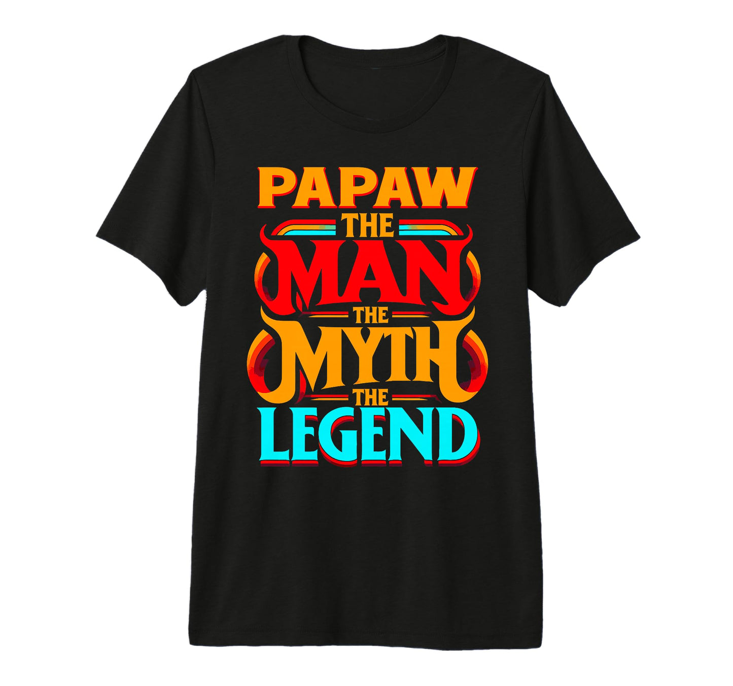 Mens Papaw Myth Legend Dad Grandpa Tri T-Shirt - Unique Graphic Unisex - T-Shirt, Sweatshirt, Hoodie