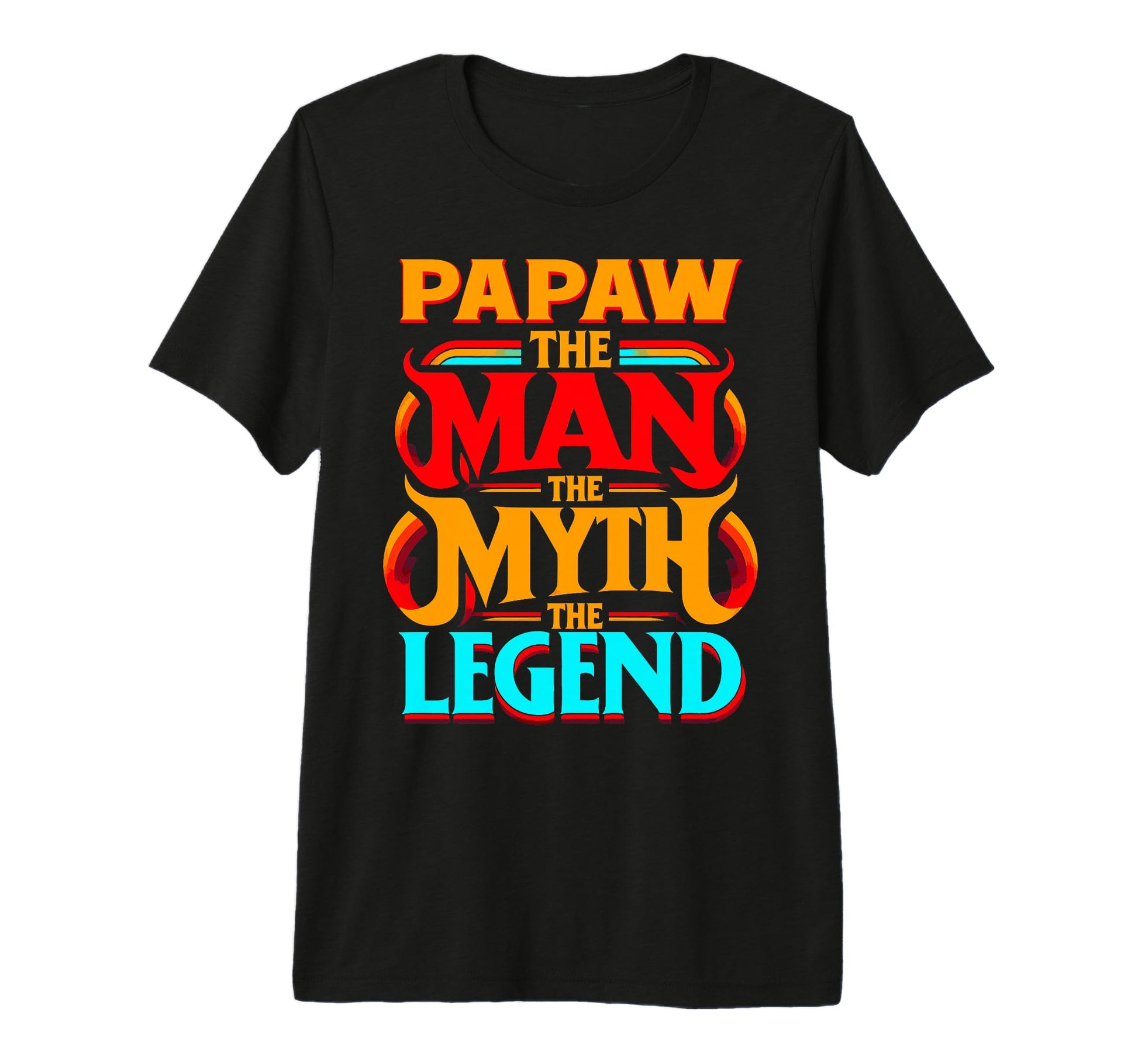 Mens Papaw Myth Legend Dad Grandpa Tri T-Shirt - Unique Graphic Unisex - T-Shirt, Sweatshirt, Hoodie