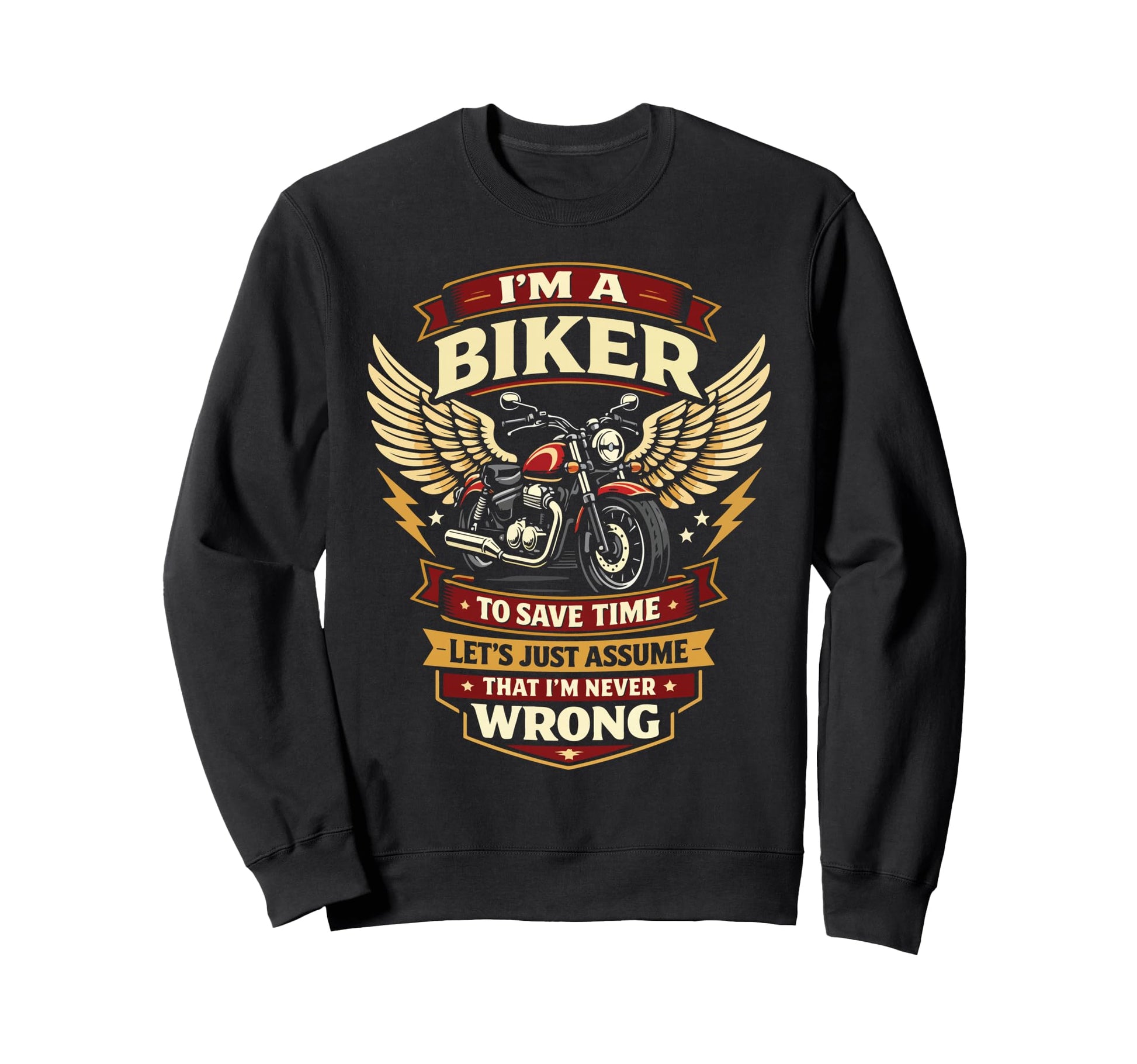 Motorcycle Biker Im Biker To Save Sweatshirt - Trendy Graphic for Adults - T-Shirt, Sweatshirt, Hoodie