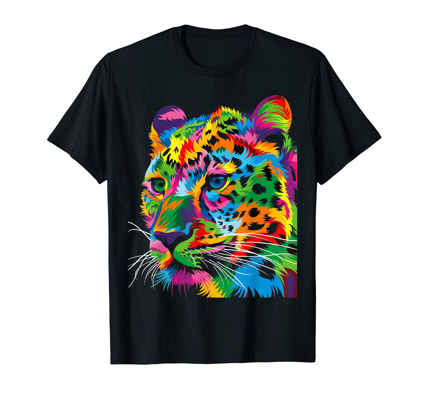 Leopard Gepard Colorful Geometric T-Shirt - Aesthetic Graphic for Adults - T-Shirt, Sweatshirt, Hoodie