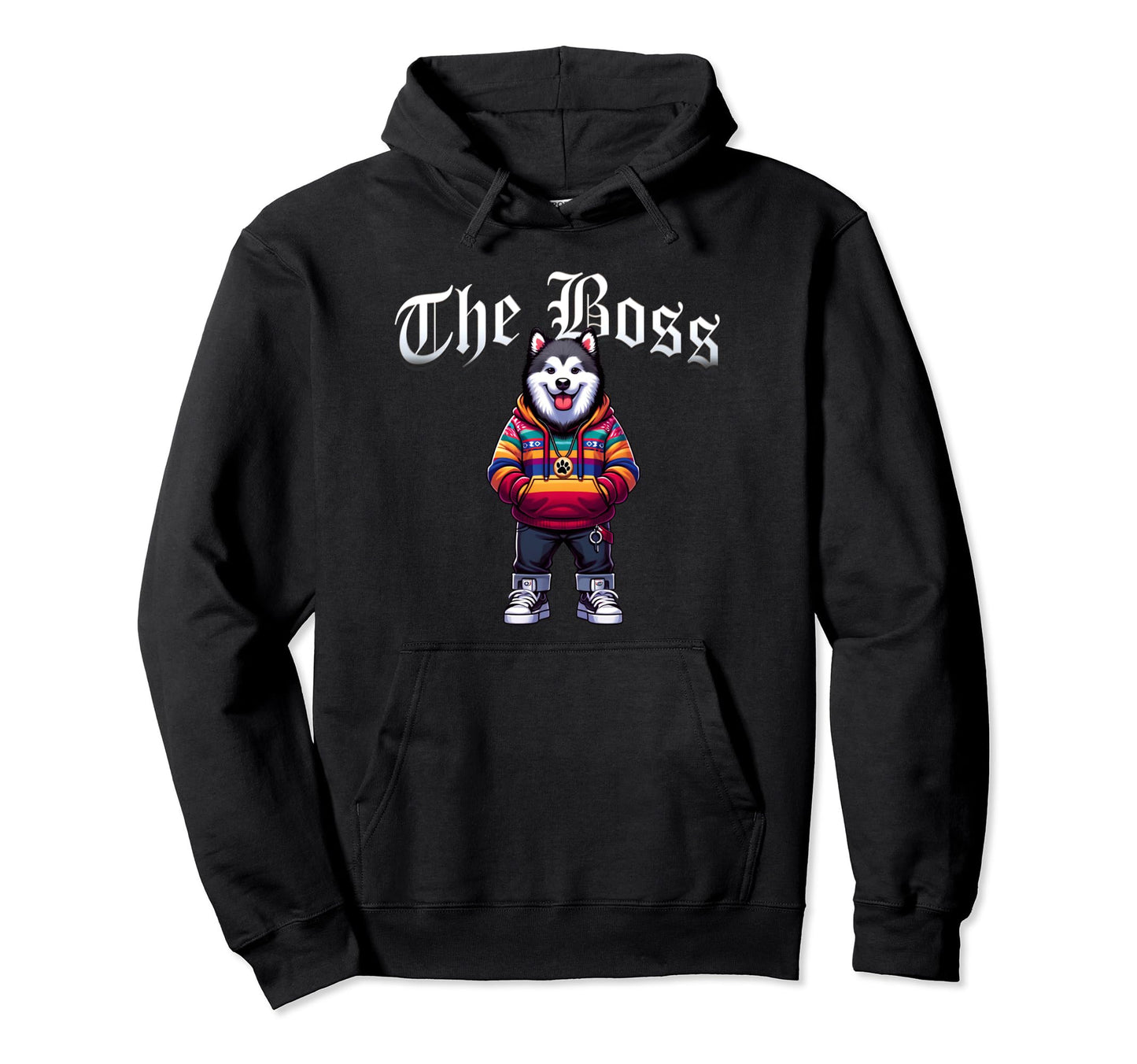 Alaskan Malamute Dog Boss Jacket Outfit Hoodie - Custom Art Print Unisex - T-Shirt, Sweatshirt, Hoodie