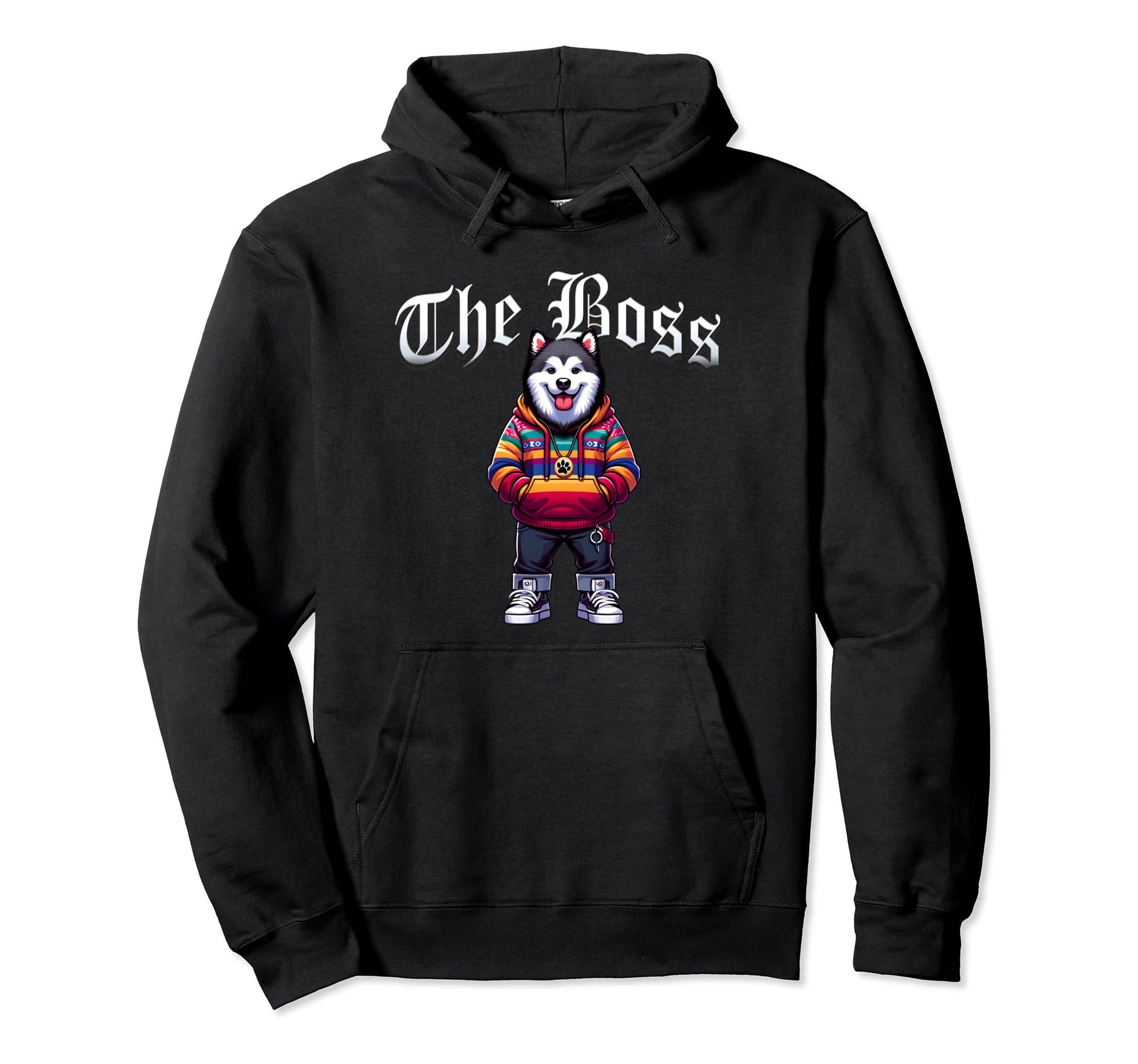 Alaskan Malamute Dog Boss Jacket Outfit Hoodie - Custom Art Print Unisex - T-Shirt, Sweatshirt, Hoodie