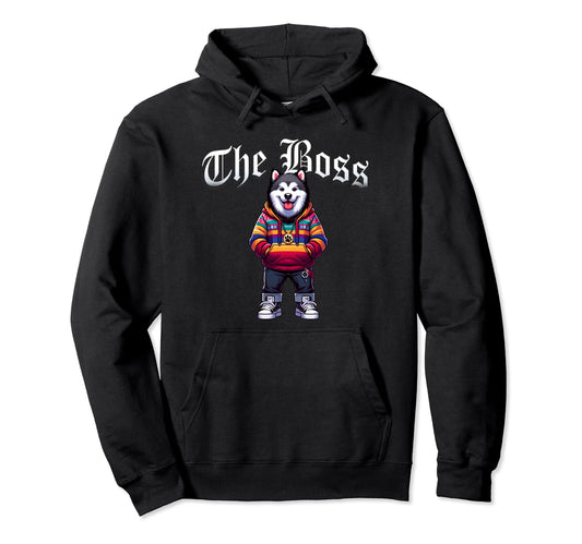 Alaskan Malamute Dog Boss Jacket Outfit Hoodie - Custom Art Print Unisex - T-Shirt, Sweatshirt, Hoodie