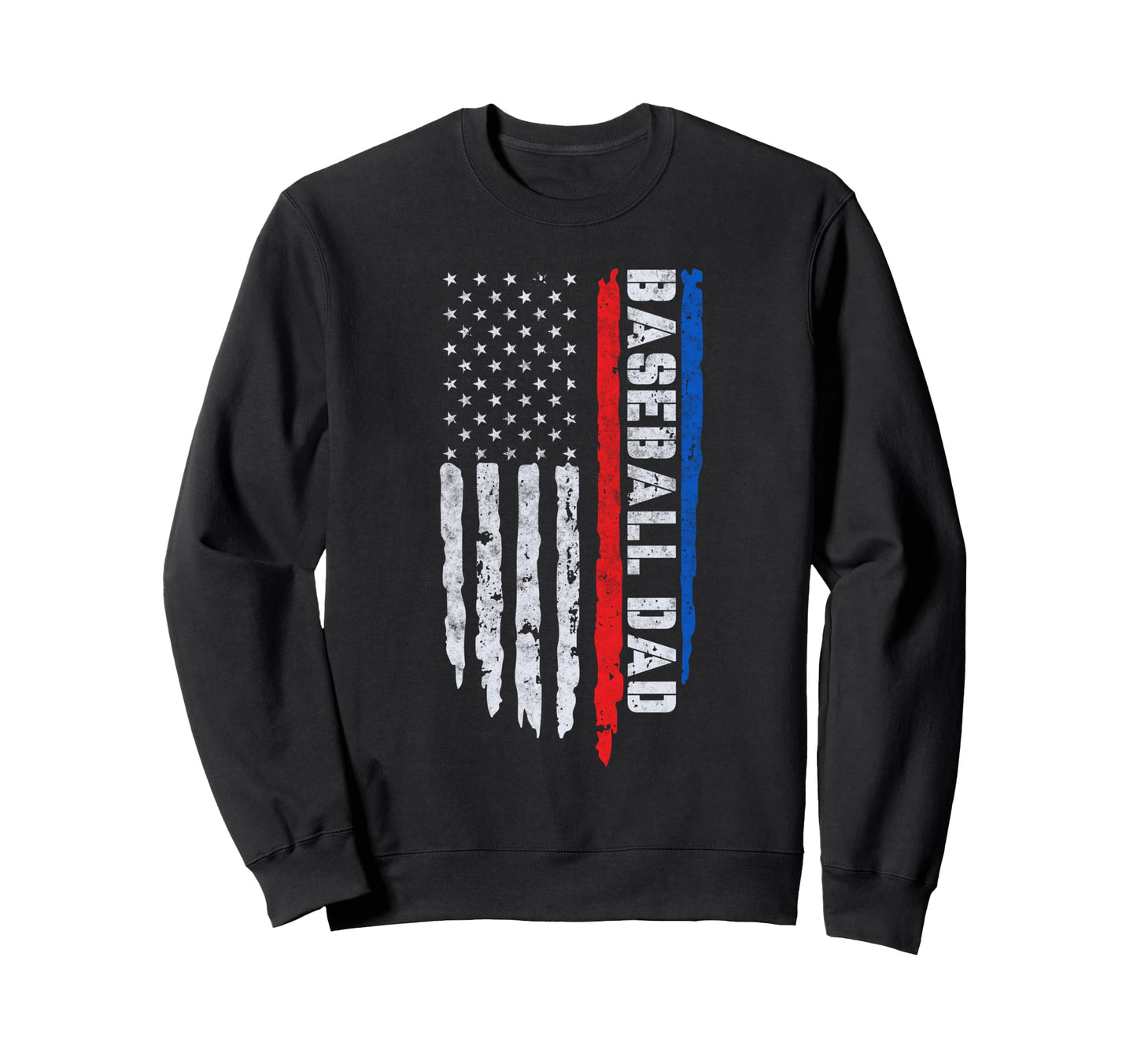Baseball Us Flag Baseball Dad Sweatshirt - Casual Everyday Wear Unisex - T-Shirt, Sweatshirt, Hoodie