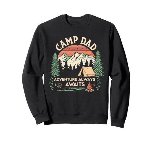 Camp Dad Fathers Day Outdoor Sweatshirt - Minimalist Print for Adults - T-Shirt, Sweatshirt, Hoodie