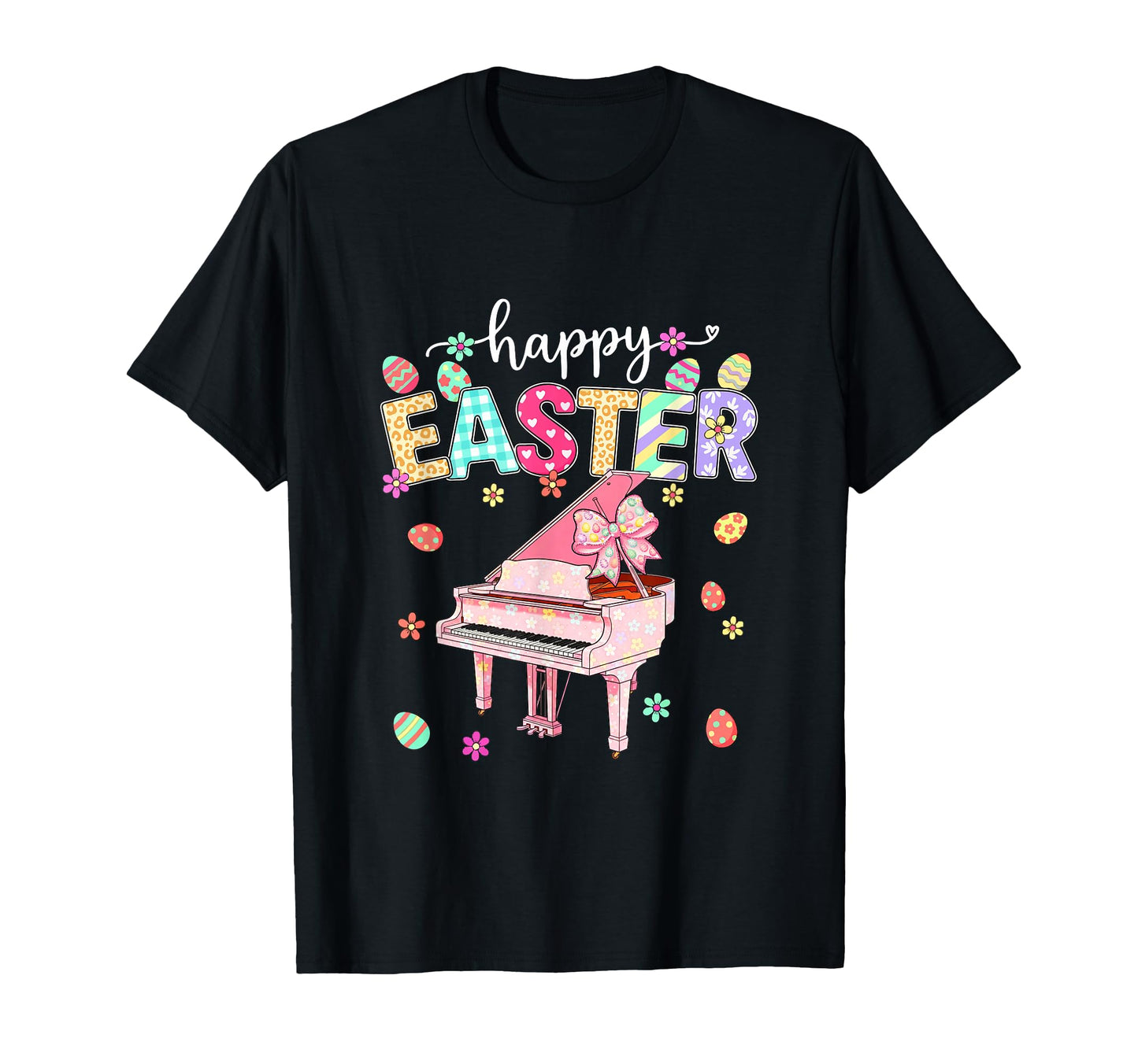 Happy Easter Piano Player Bow Tie T-Shirt - Custom Art Print Unisex - T-Shirt, Sweatshirt, Hoodie