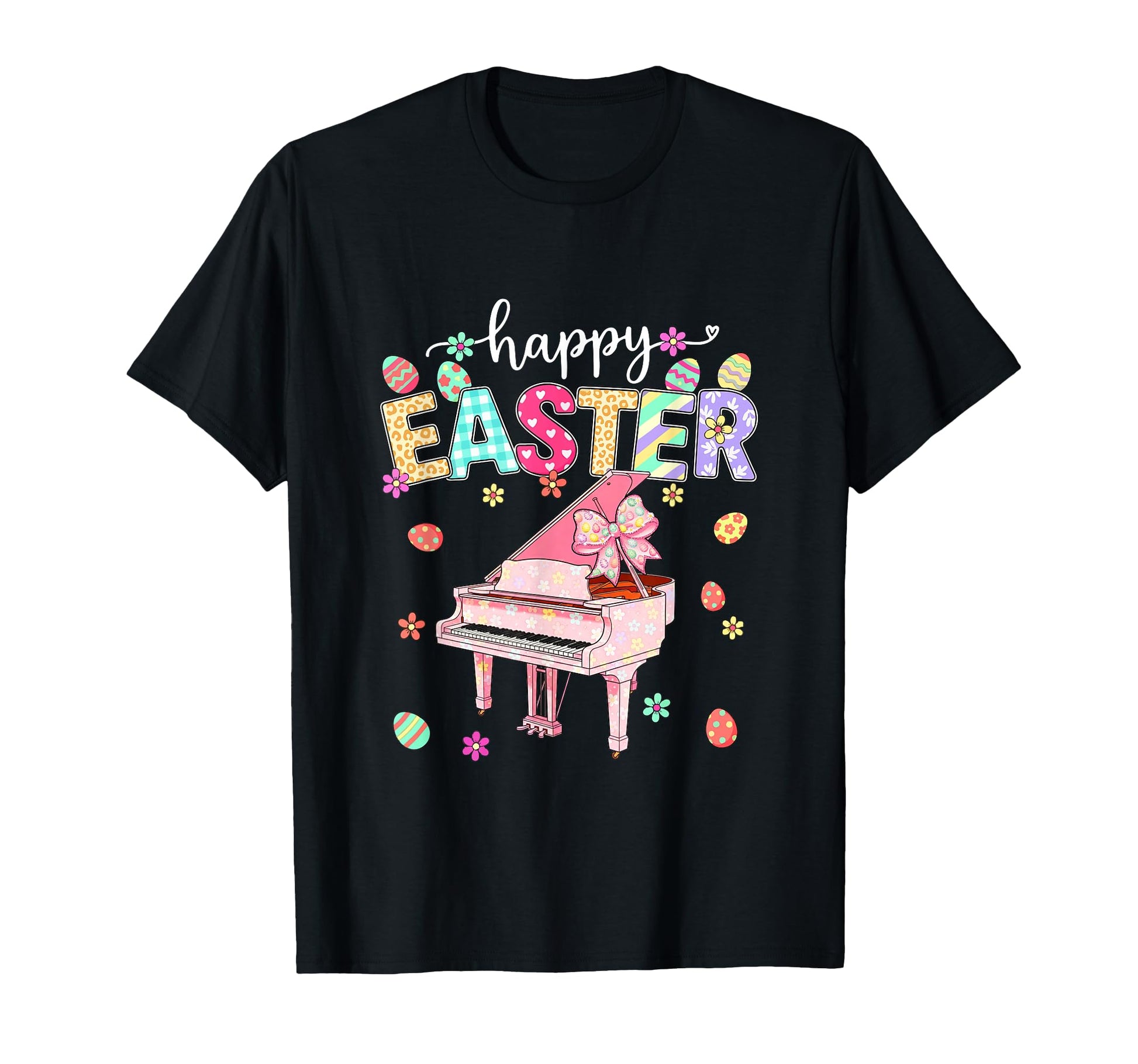 Happy Easter Piano Player Bow Tie T-Shirt - Custom Art Print Unisex - T-Shirt, Sweatshirt, Hoodie