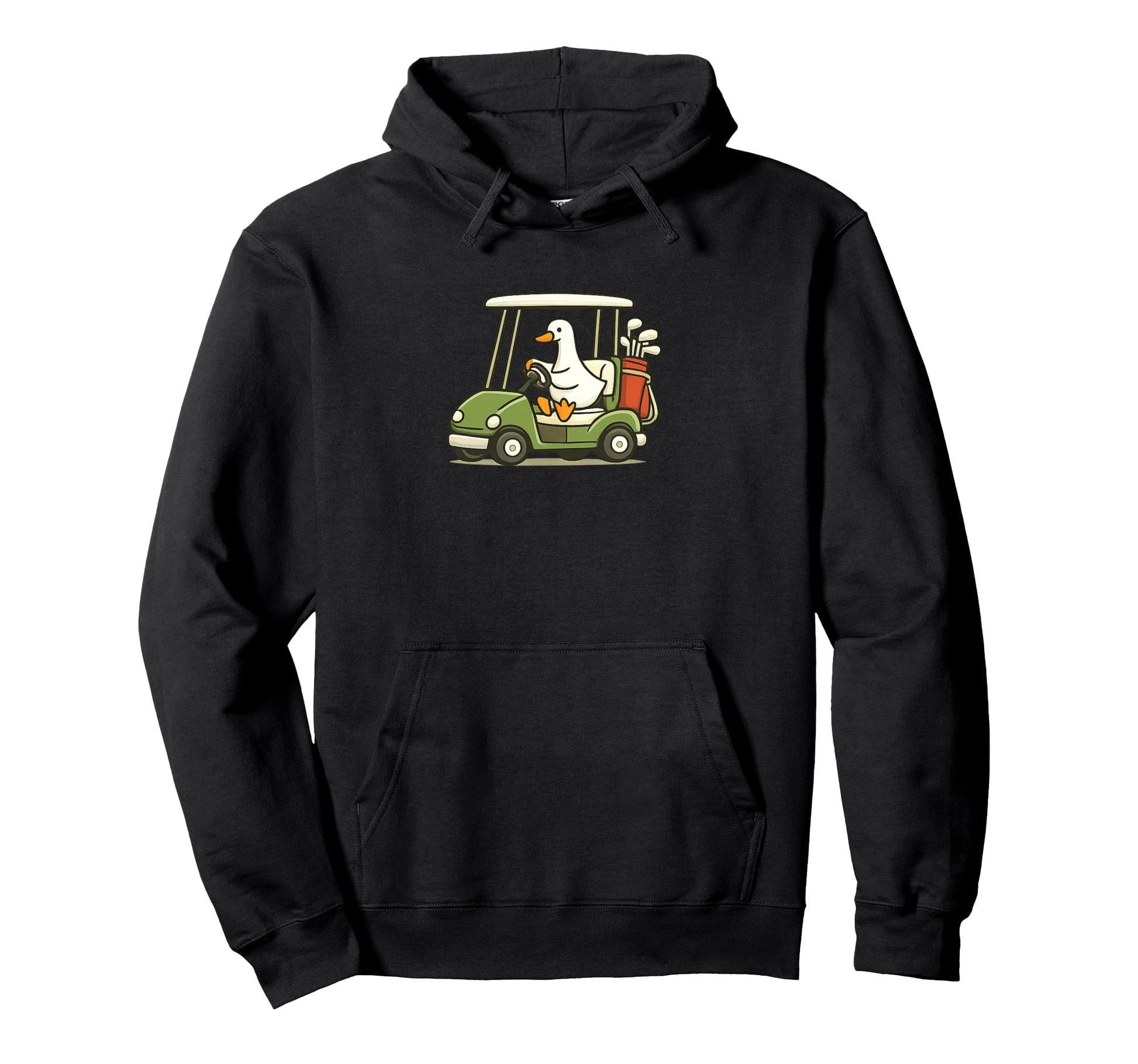 Funny Goose Golfer Driving Golf Cart Hoodie - Graphic Print Unisex - T-Shirt, Sweatshirt, Hoodie
