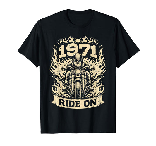 Biker 1971 Ride Birthday Motorcycle Rider T-Shirt - Streetwear Style Unisex - T-Shirt, Sweatshirt, Hoodie
