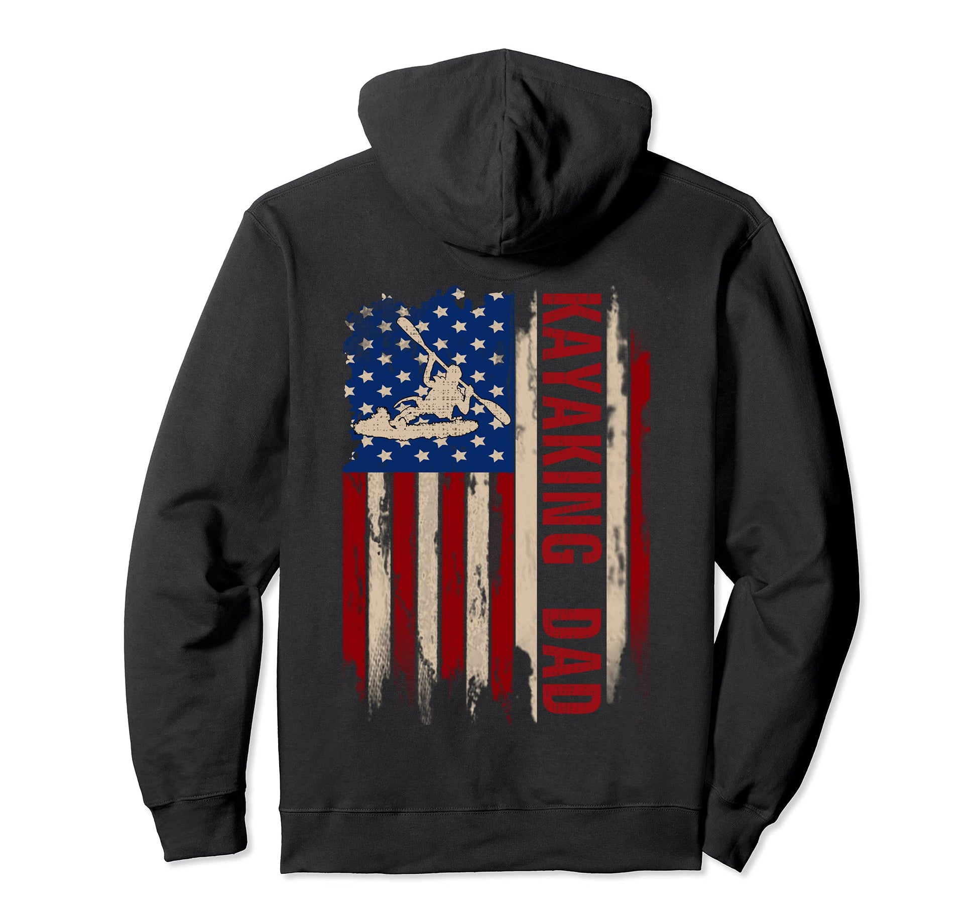Kayaking Dad American Usa Flag Kayak Hoodie - Fun Novelty Design Unisex - T-Shirt, Sweatshirt, Hoodie