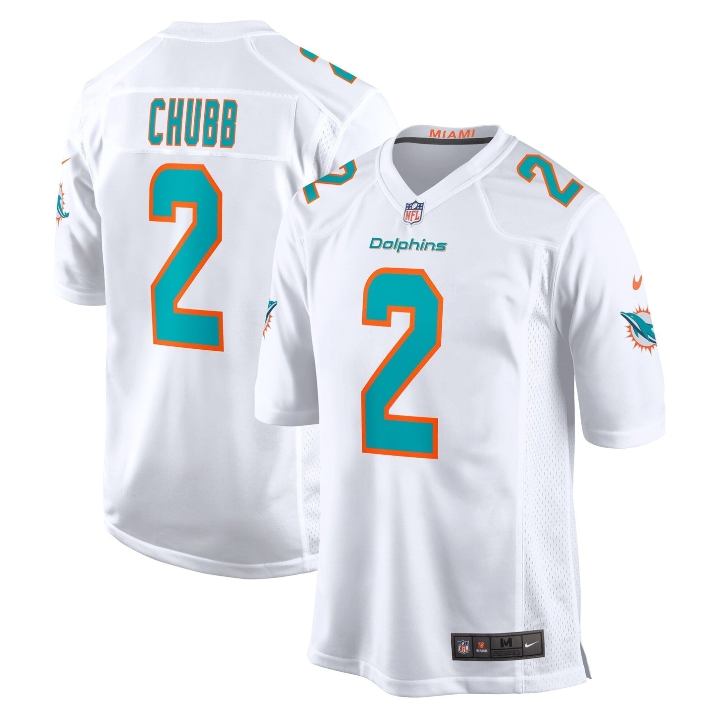 Bradley Chubb Miami Dolphins Game Jersey - White football jersey product view 1