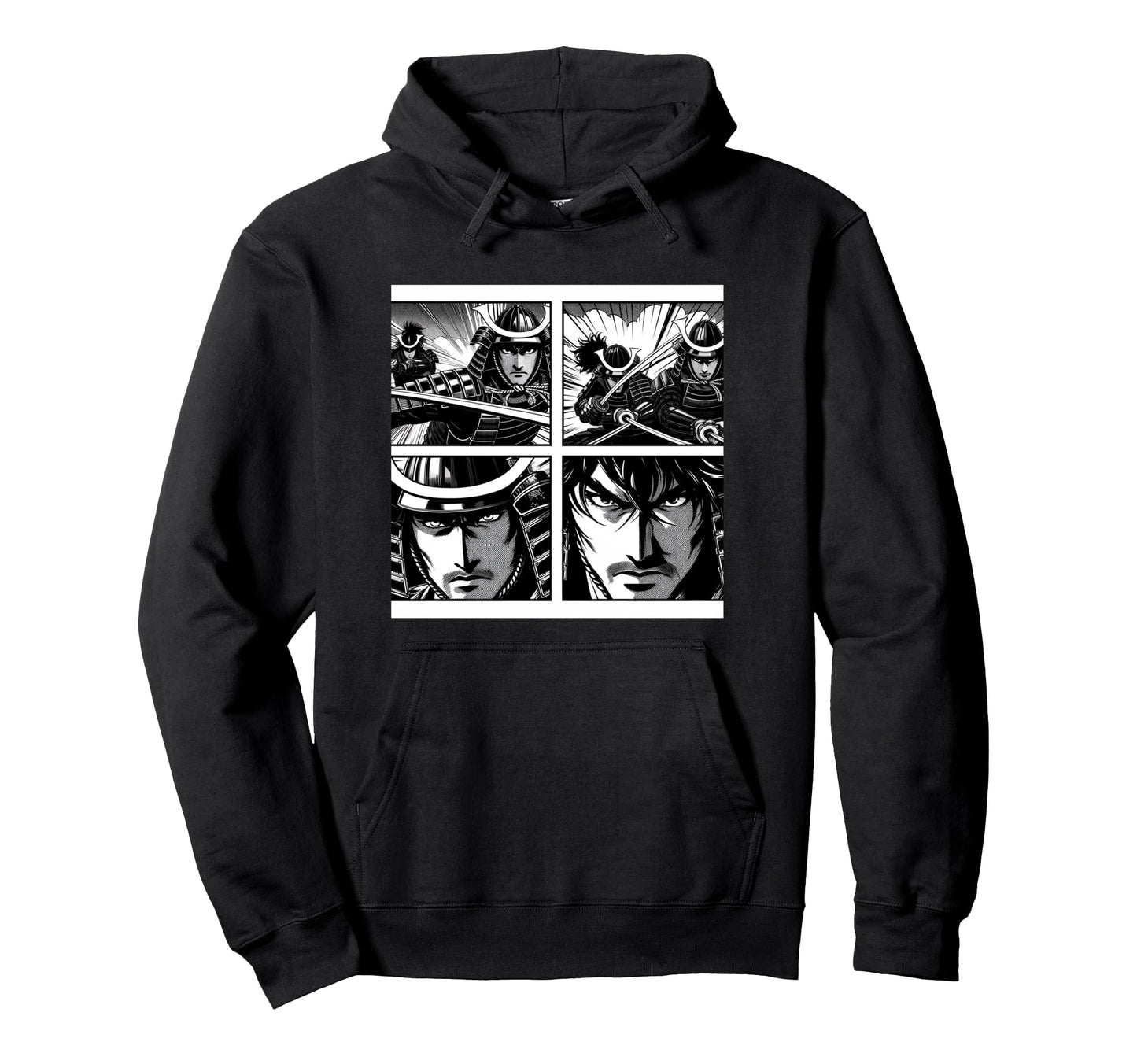Japanese Fighters Battling Pop Art Hoodie - Custom Art Print Men Women - T-Shirt, Sweatshirt, Hoodie