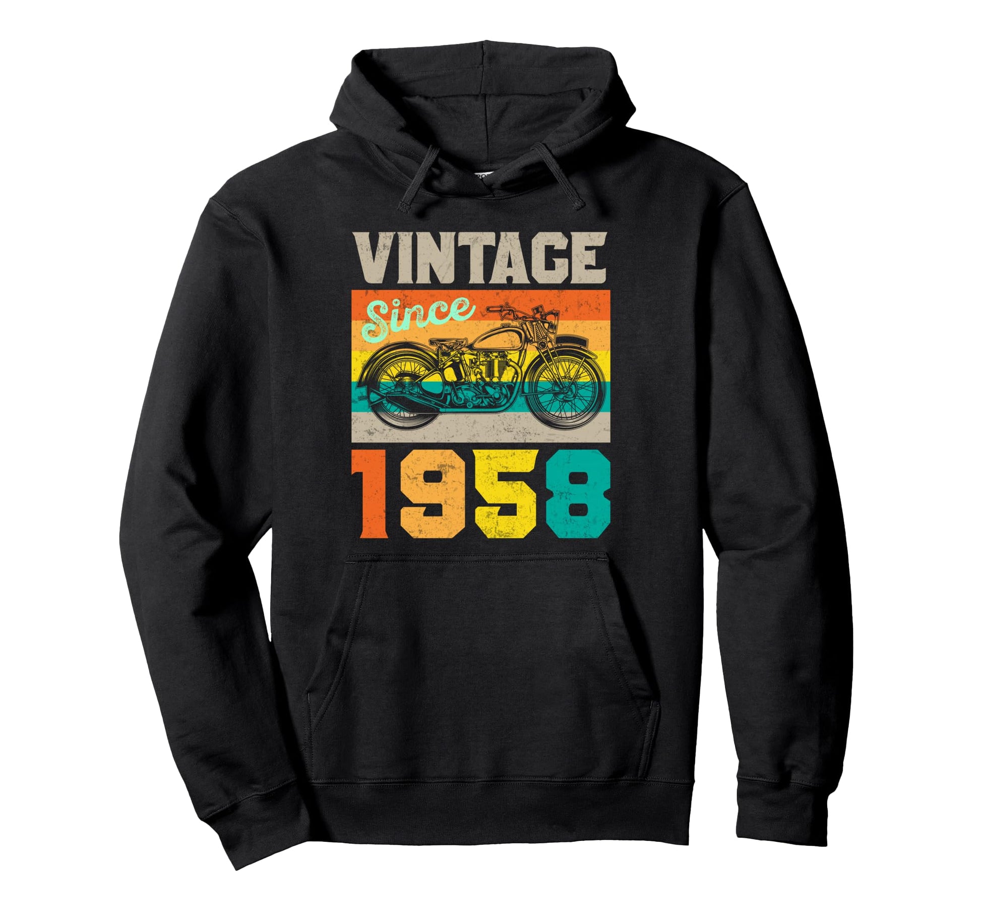 Since 1958 Motorcycle Biker Grandpa Dad Hoodie - Streetwear Style Unisex - T-Shirt, Sweatshirt, Hoodie