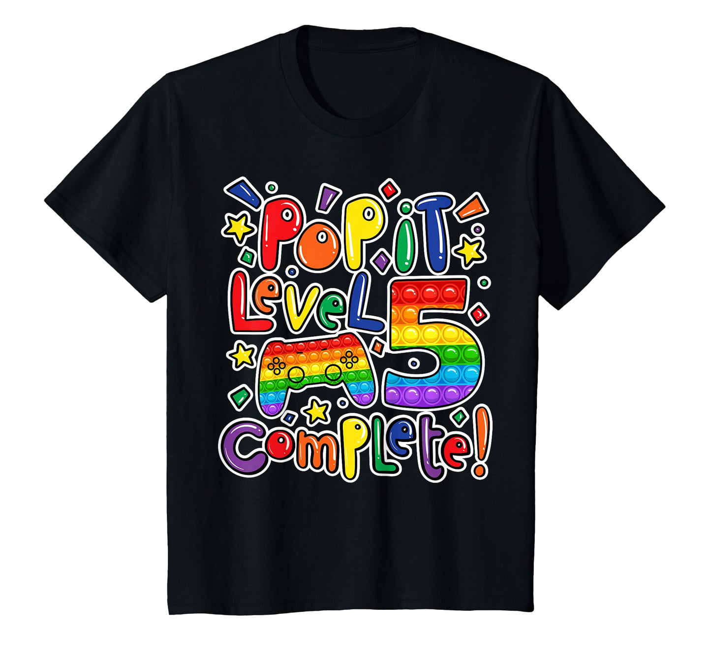 Birthday Level 5 Complete Pop It T-Shirt - Unique Graphic for Adults - T-Shirt, Sweatshirt, Hoodie