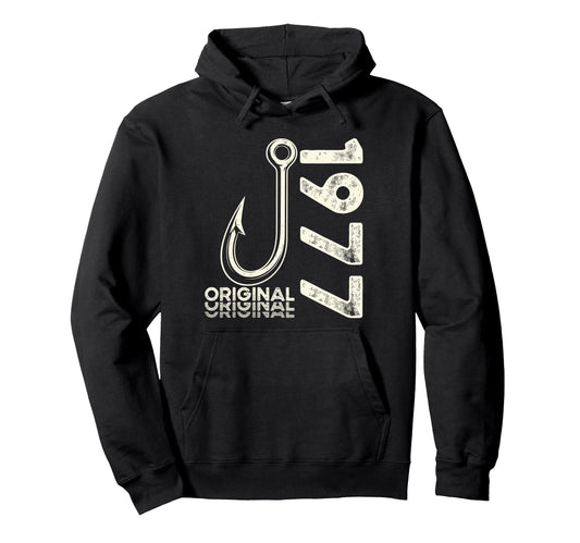 49Th Birthday Fishing Gift Original 1977 Hoodie - Trendy Graphic Unisex - T-Shirt, Sweatshirt, Hoodie