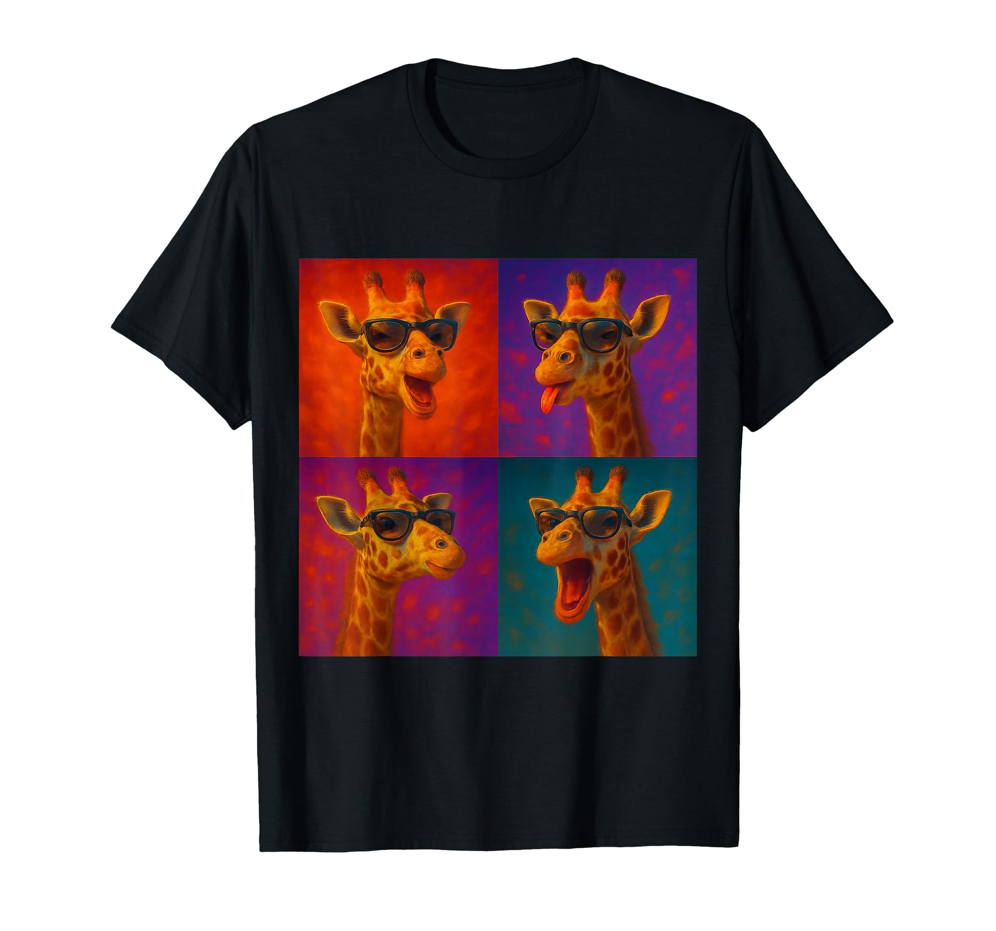 Giraffe Sunglasses Funny Faces Collage T-Shirt - Novelty Apparel Unisex - T-Shirt, Sweatshirt, Hoodie
