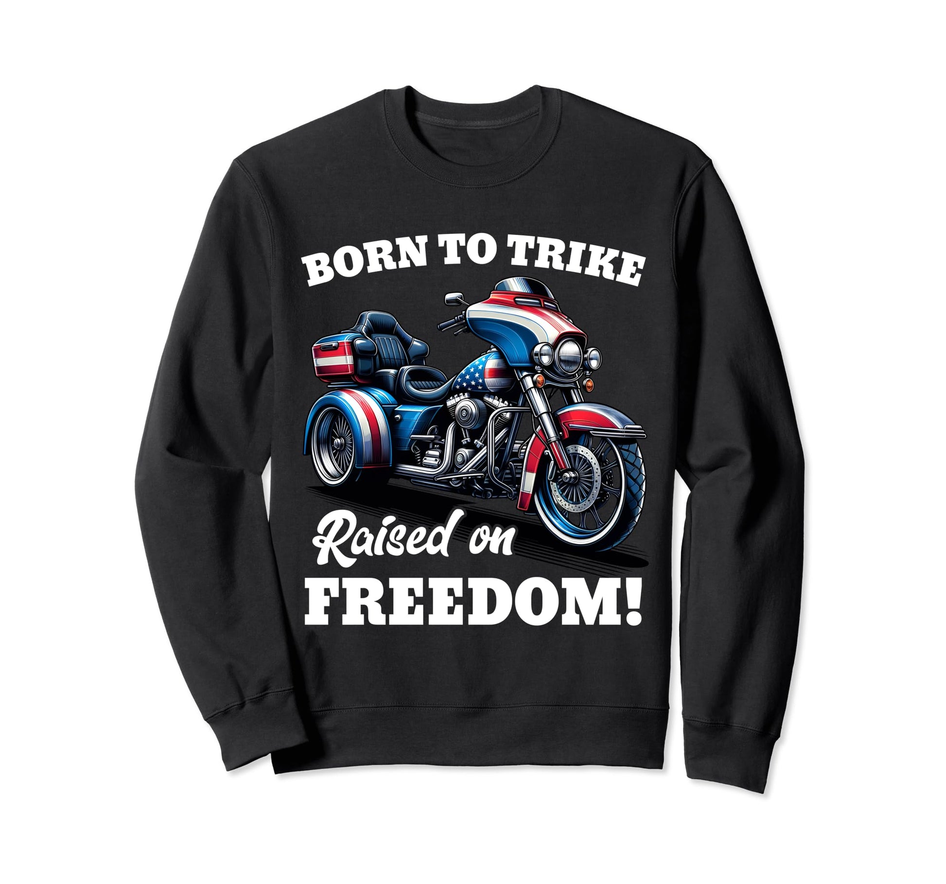 Triker Motorcycle Patriotic American Sweatshirt - Custom Art Print Unisex - T-Shirt, Sweatshirt, Hoodie