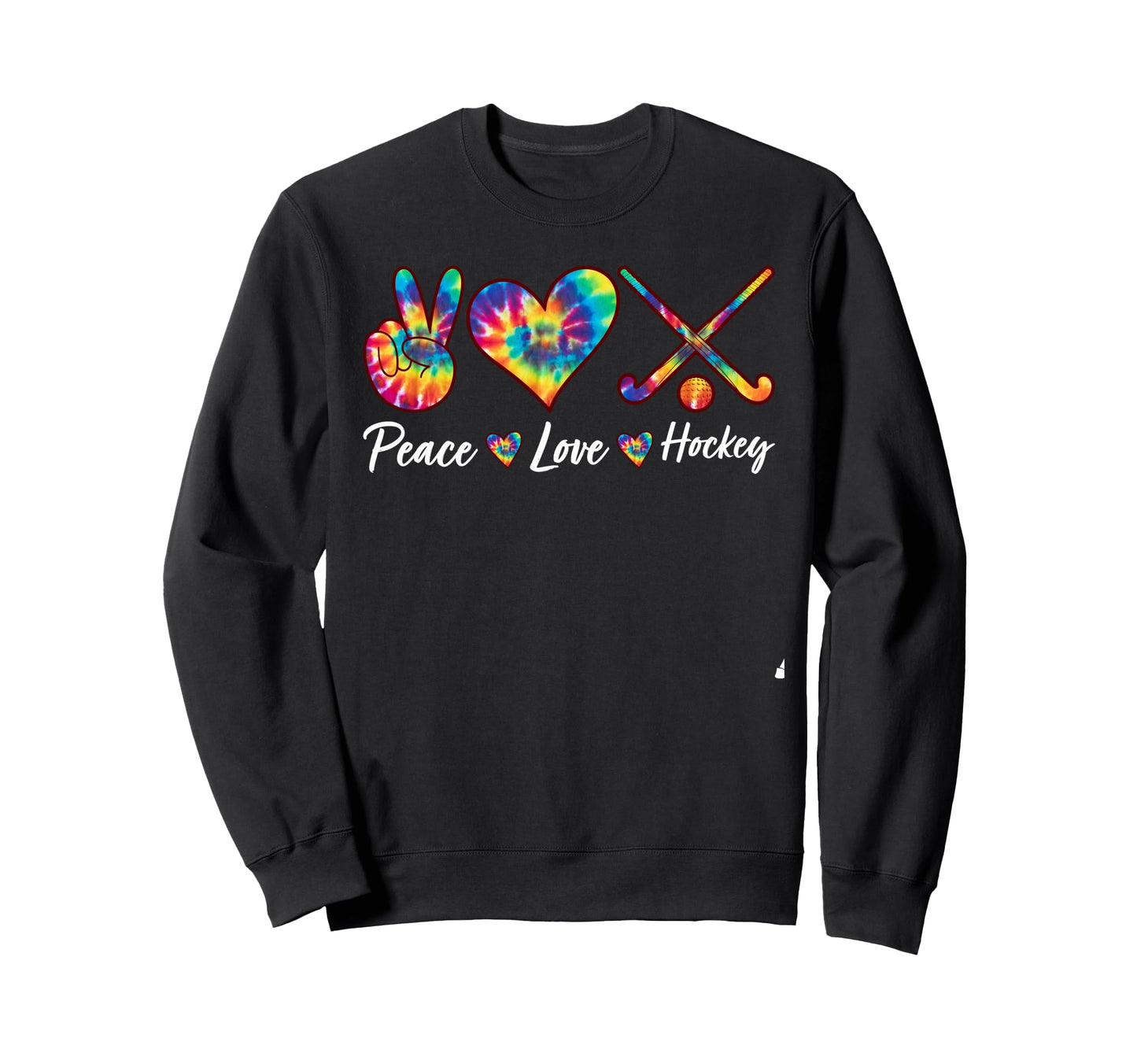 Tie Dye Peace Love Hockey Sports Sweatshirt - Casual Everyday Wear Unisex - T-Shirt, Sweatshirt, Hoodie