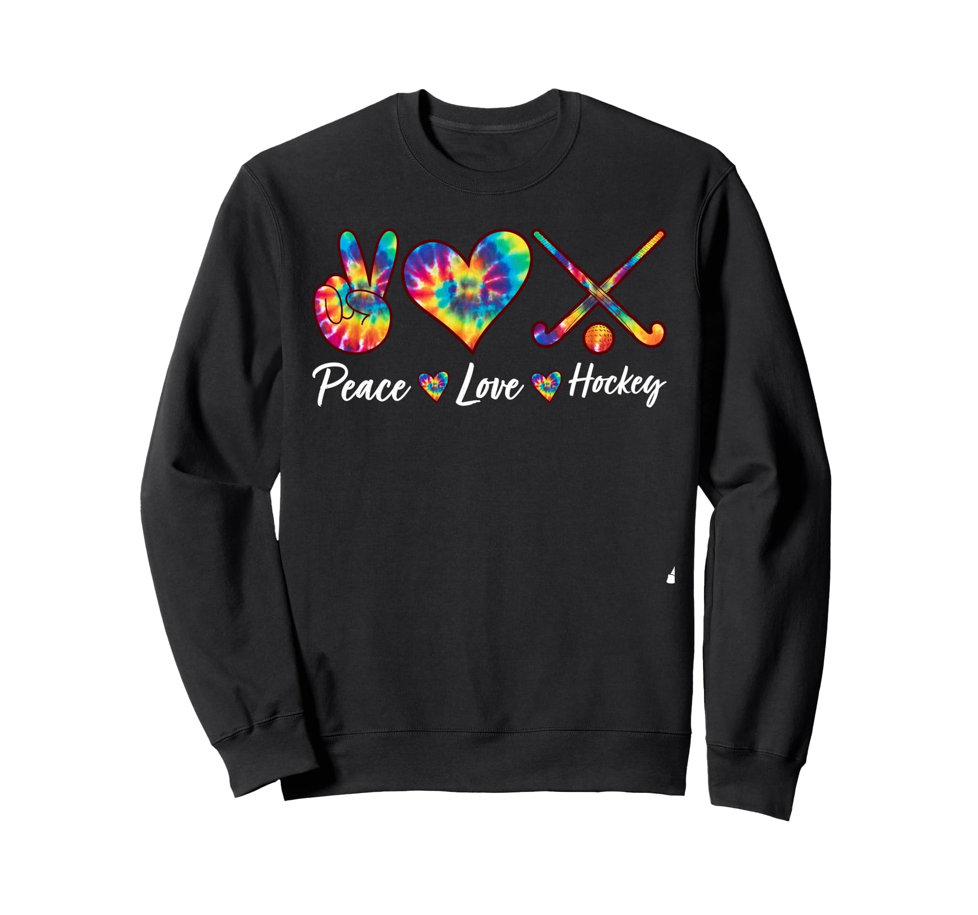 Tie Dye Peace Love Hockey Sports Sweatshirt - Casual Everyday Wear Unisex - T-Shirt, Sweatshirt, Hoodie