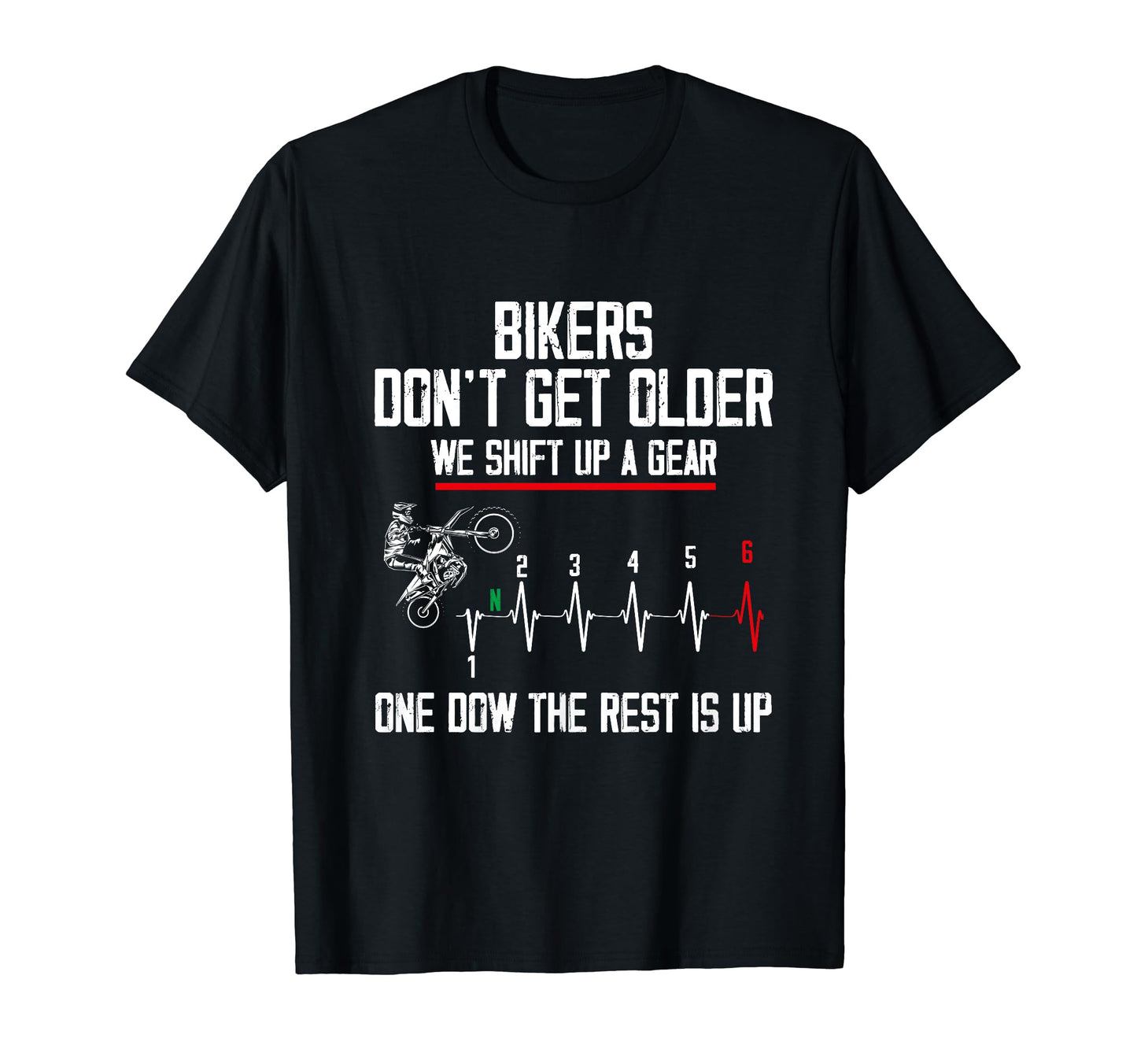 Funny Biker Motorcycle Shift 1N23456 T-Shirt - Graphic Print for Adults - T-Shirt, Sweatshirt, Hoodie