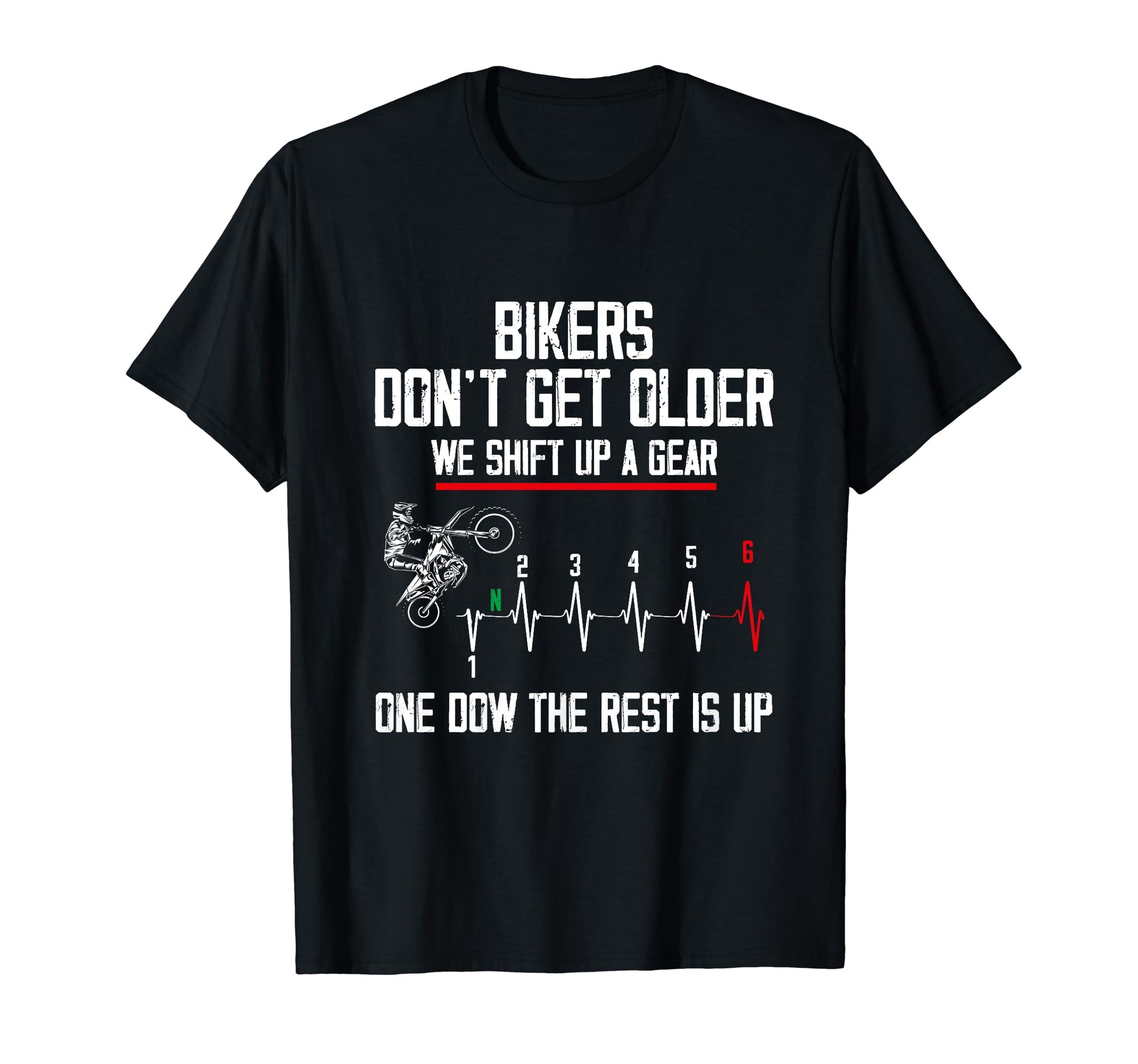 Funny Biker Motorcycle Shift 1N23456 T-Shirt - Graphic Print for Adults - T-Shirt, Sweatshirt, Hoodie