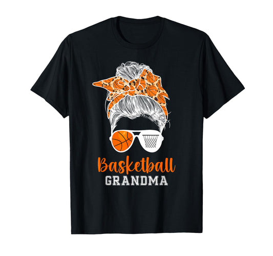 Basketball Grandma Messy Bun T-Shirt - Custom Art Print Men Women - T-Shirt, Sweatshirt, Hoodie