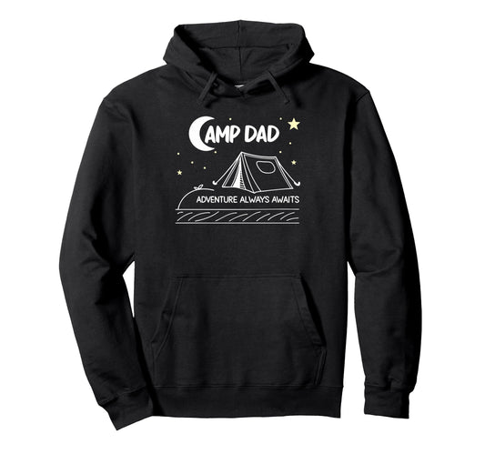 Camp Dad Adventure Camping Fathers Day Hoodie - Graphic Print for Adults - T-Shirt, Sweatshirt, Hoodie