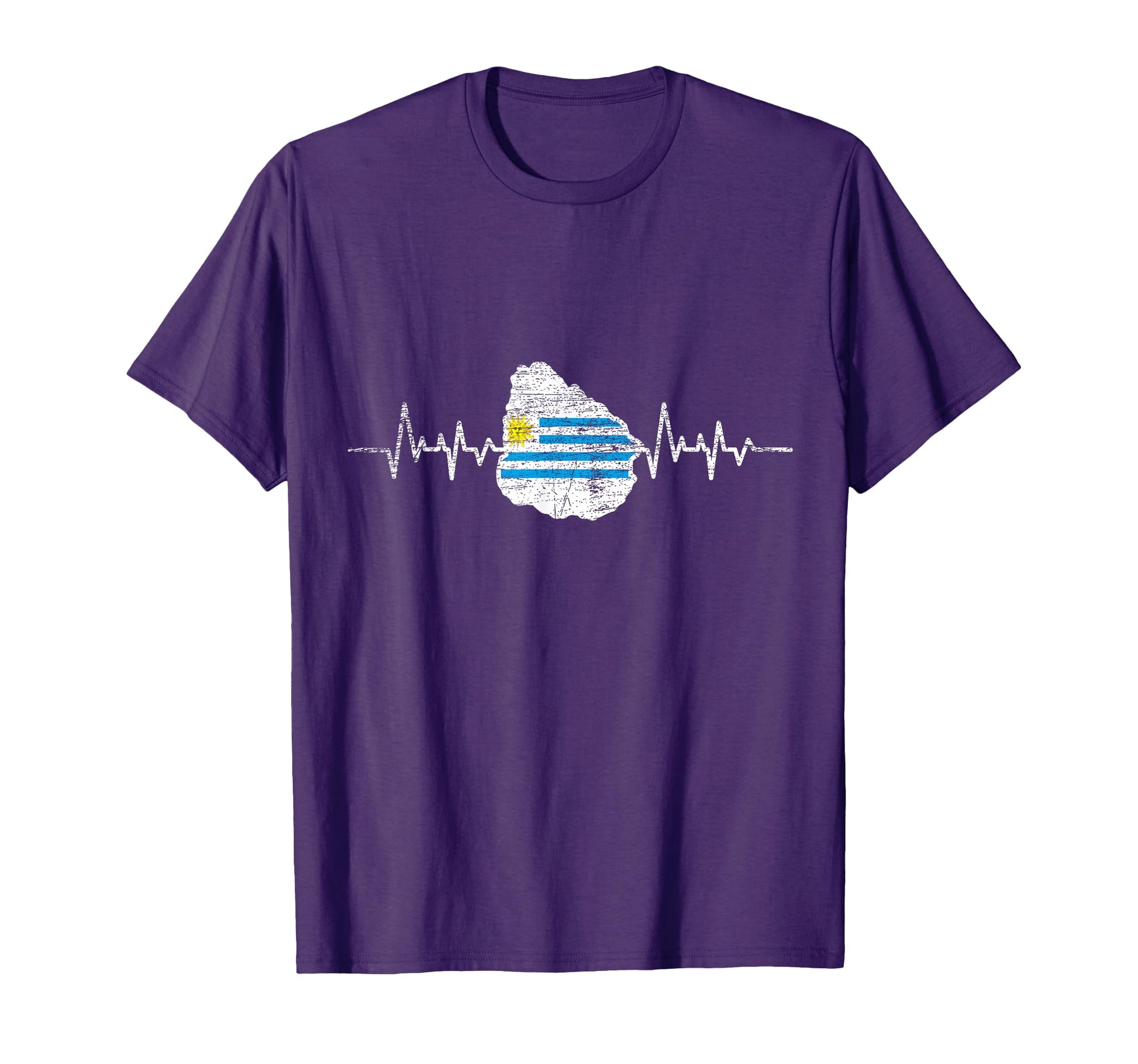 Patriotic Uruguay Gift Heartbeat T-Shirt - Fun Novelty Design for Adults - T-Shirt, Sweatshirt, Hoodie