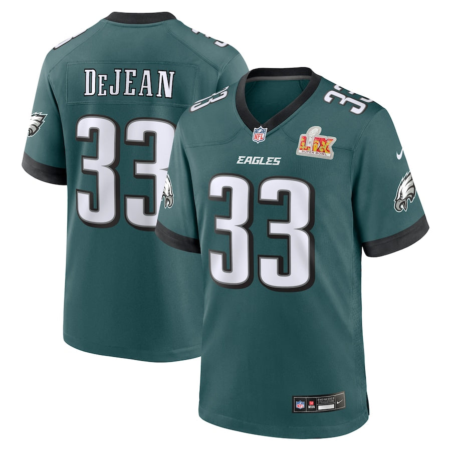 Men's Philadelphia Eagles Cooper DeJean Midnight Green Super Bowl LIX Game Player Jersey football jersey product view 1
