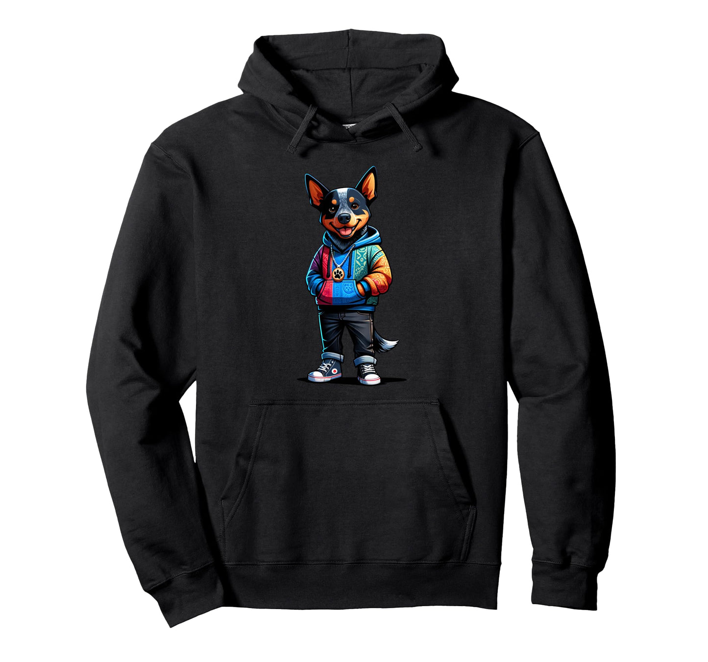 Texas Heeler Dog Jacket Outfit Dog Hoodie - Custom Art Print for Adults - T-Shirt, Sweatshirt, Hoodie