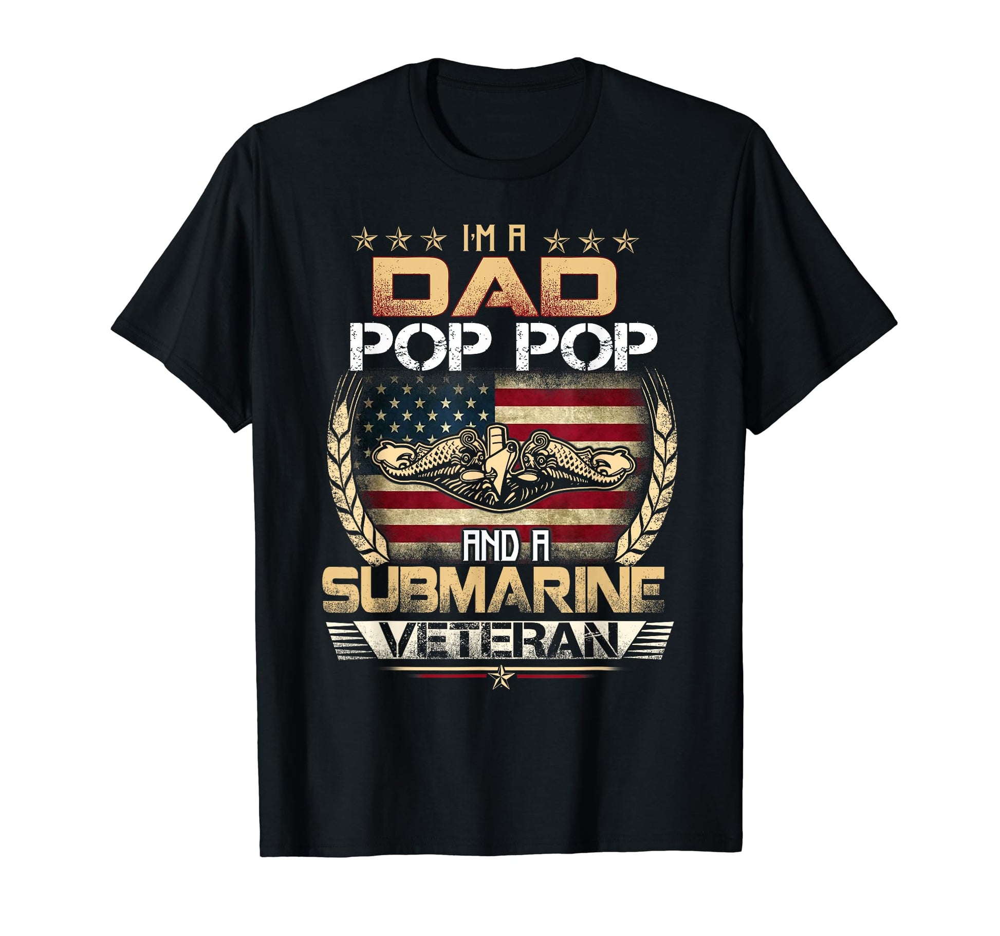 Im Dad Pop Pop And Submarine Veteran T-Shirt - Minimalist Print Unisex - T-Shirt, Sweatshirt, Hoodie