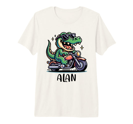 Alan Fun Alligator Motorcycle T-Shirt - Casual Everyday Wear Men Women - T-Shirt, Sweatshirt, Hoodie