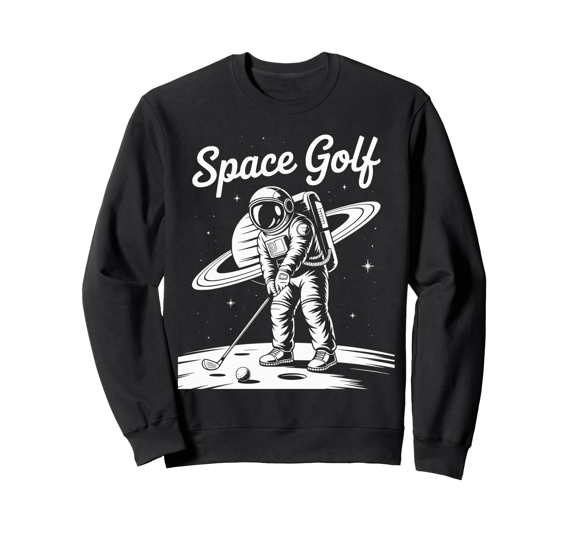 Funny Space Golfer Moon Golfing Golf Sweatshirt - Trendy Graphic Men Women - T-Shirt, Sweatshirt, Hoodie