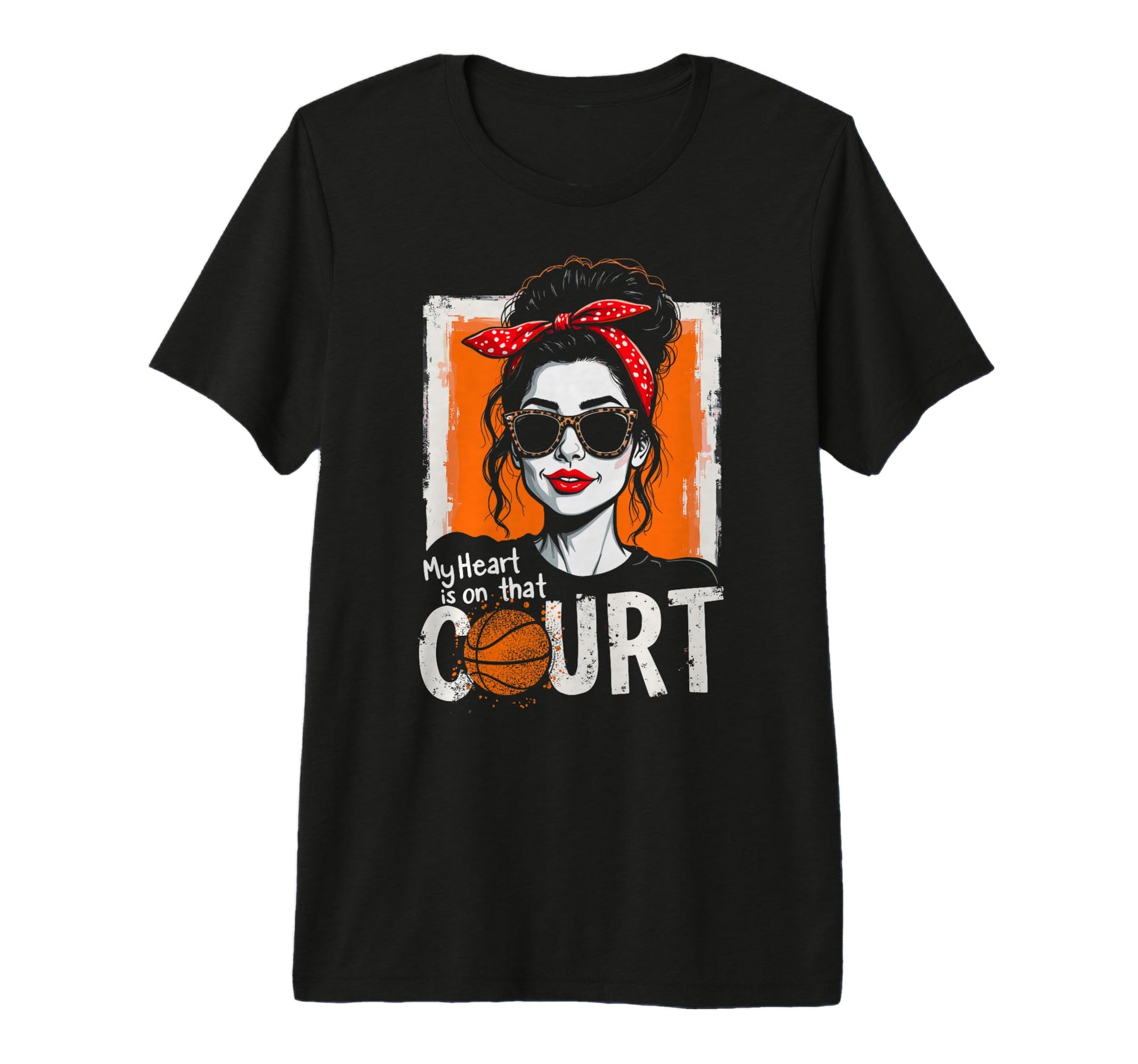 My Heart Is That Court Mom Sister T-Shirt - Fun Novelty Design Men Women - T-Shirt, Sweatshirt, Hoodie