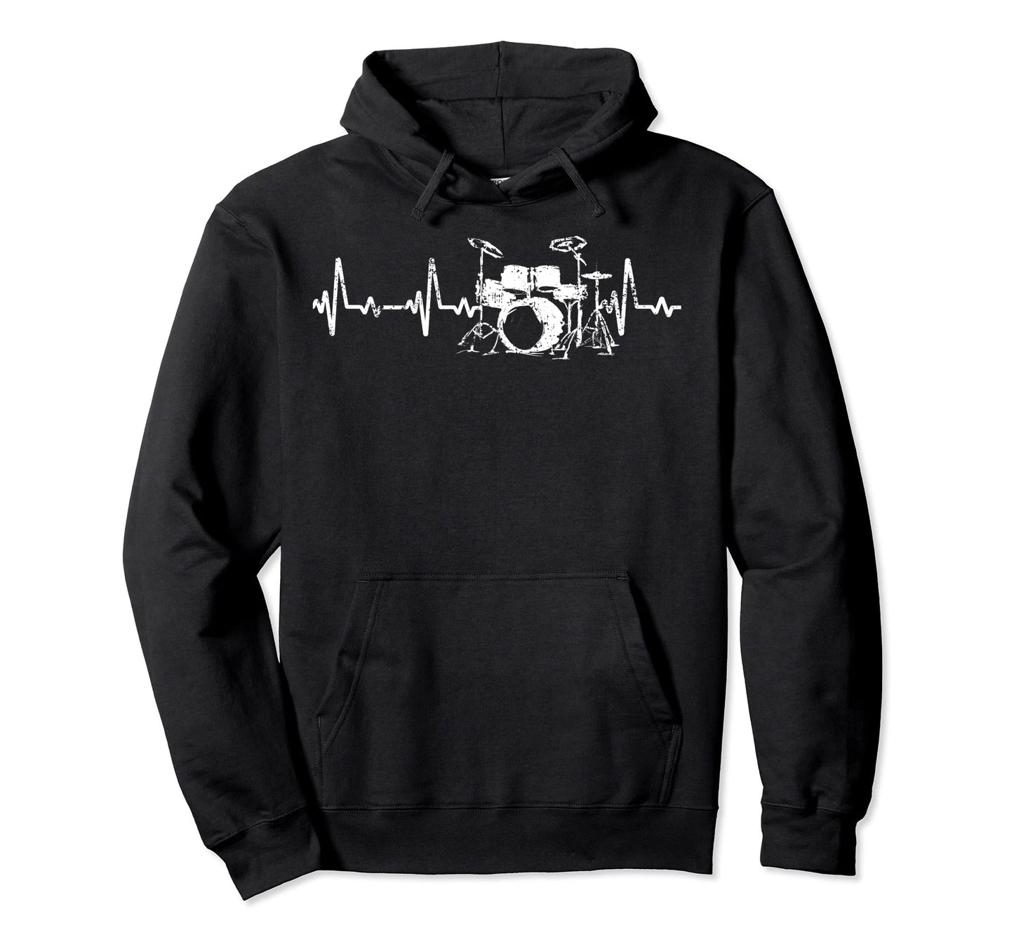 Drum Heartbeat Drummers Drum Sticks Hoodie - Graphic Print Men Women - T-Shirt, Sweatshirt, Hoodie