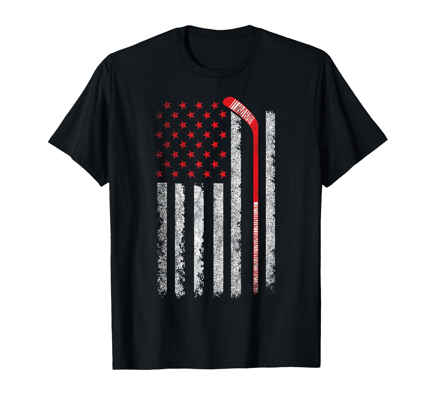 Patriotic American Flag Ice Hockey T-Shirt - Fun Novelty Design Unisex - T-Shirt, Sweatshirt, Hoodie