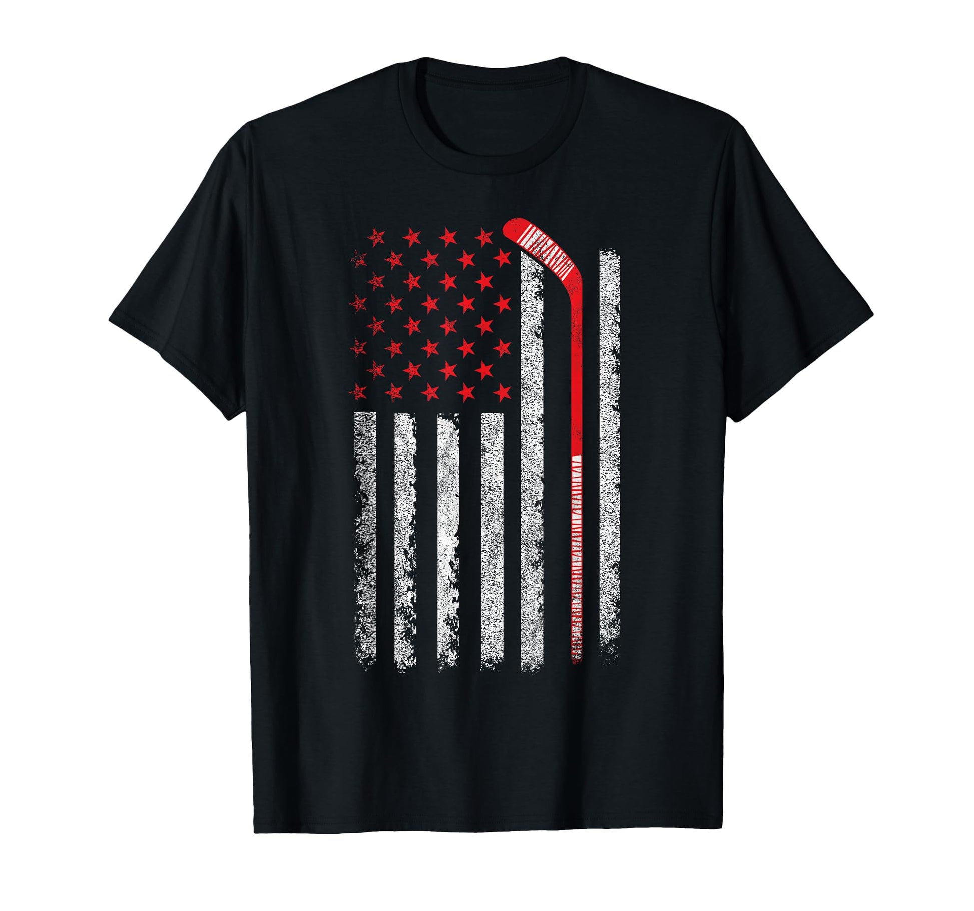 Patriotic American Flag Ice Hockey T-Shirt - Fun Novelty Design Unisex - T-Shirt, Sweatshirt, Hoodie