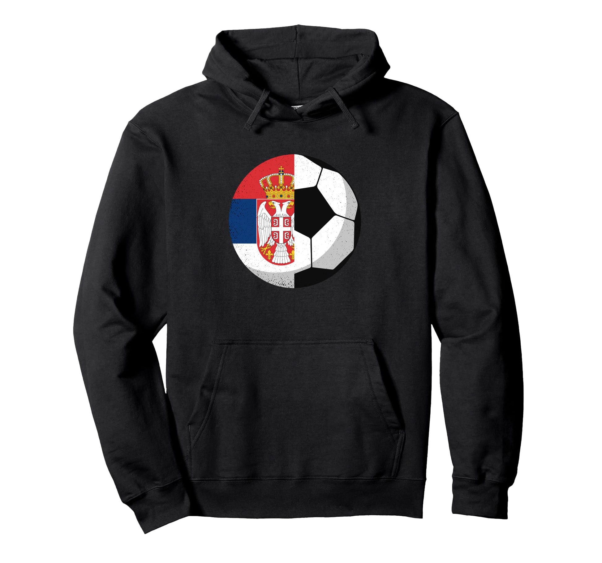 Half Serbia Flag Half Football Serbian Hoodie - Aesthetic Graphic Unisex - T-Shirt, Sweatshirt, Hoodie